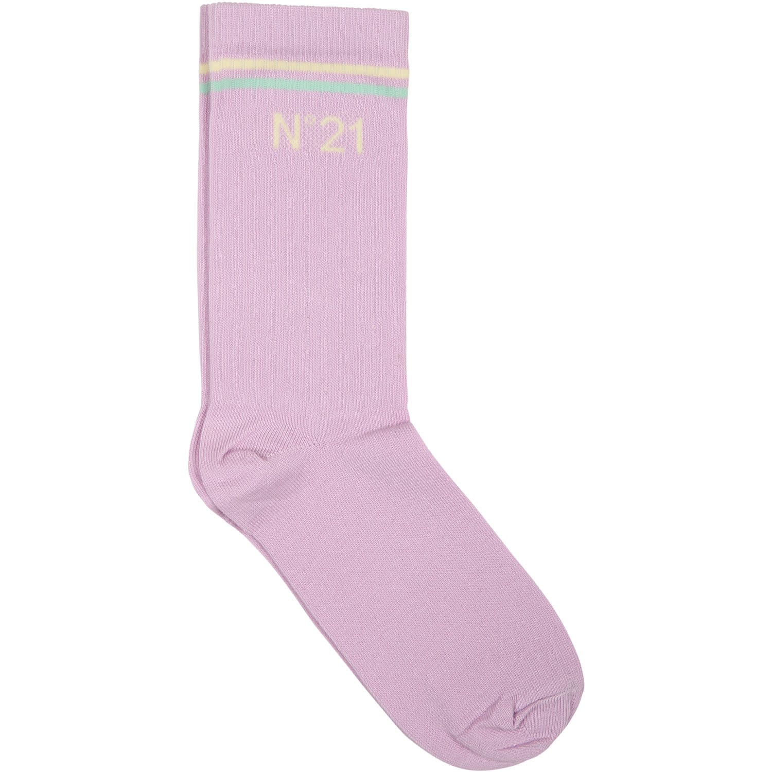 N°21 Kids' Liliac Socks For Girl In Pink
