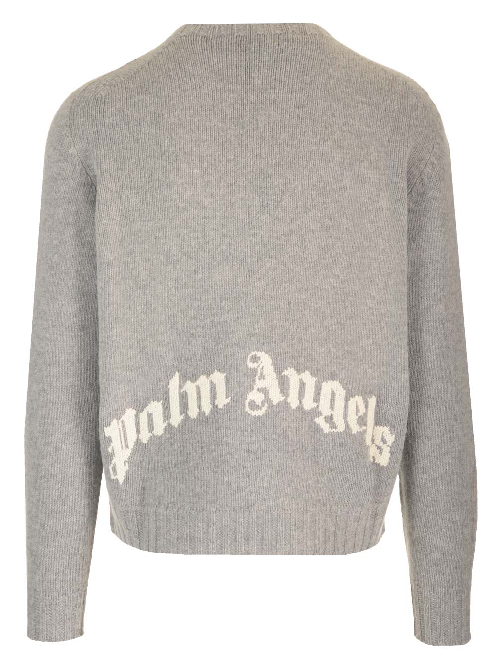 Shop Palm Angels Grey Wool Sweater