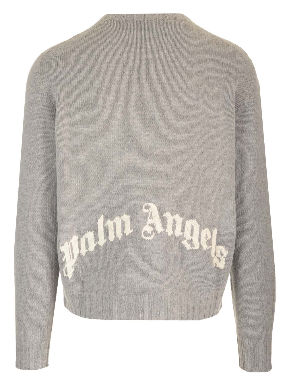 Shop Palm Angels Grey Wool Sweater In Grigio Melange