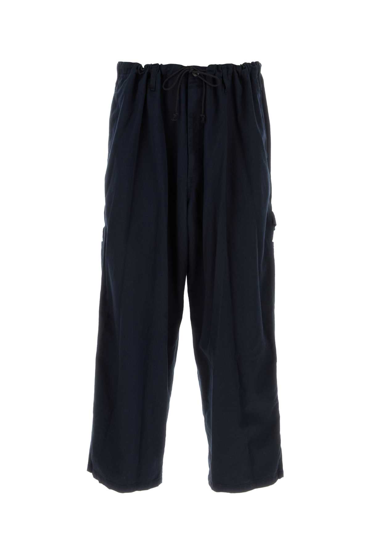 Yohji Yamamoto Drawstring-waist Trousers In Blue