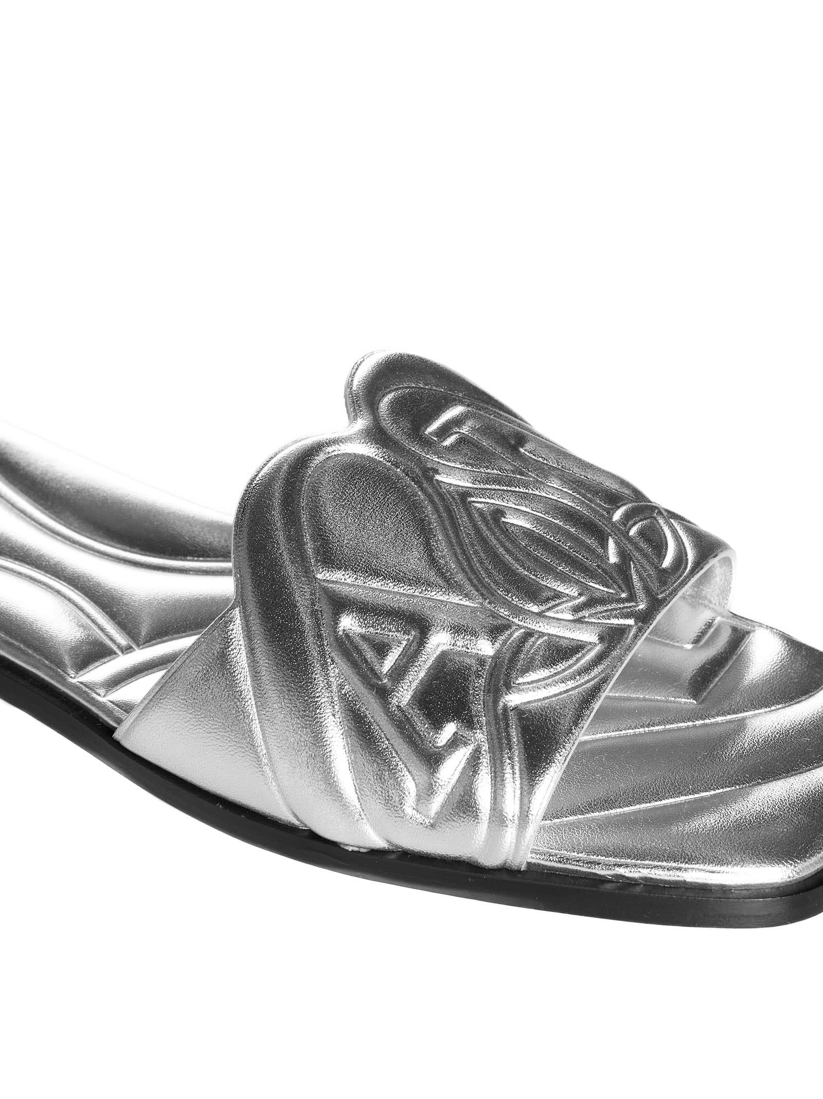 Shop Alexander Mcqueen Sandals In Silver