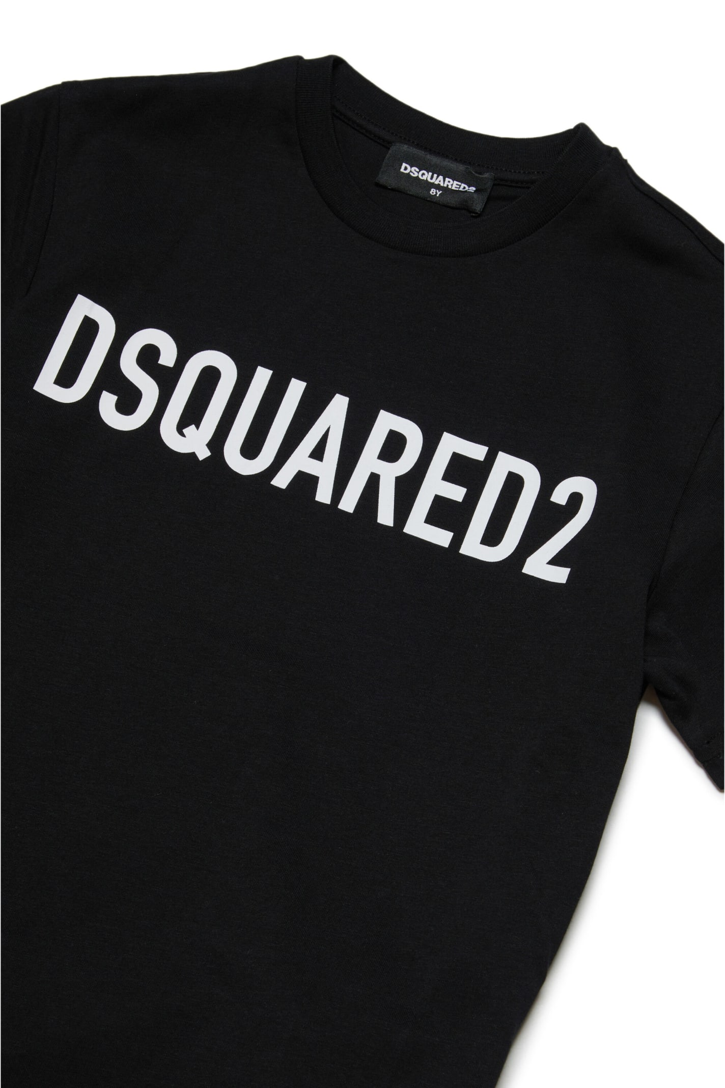 Shop Dsquared2 D2t971u Relax-eco T-shirt Dsquared Organic Cotton Jersey Crewneck T-shirt With Logo In Black