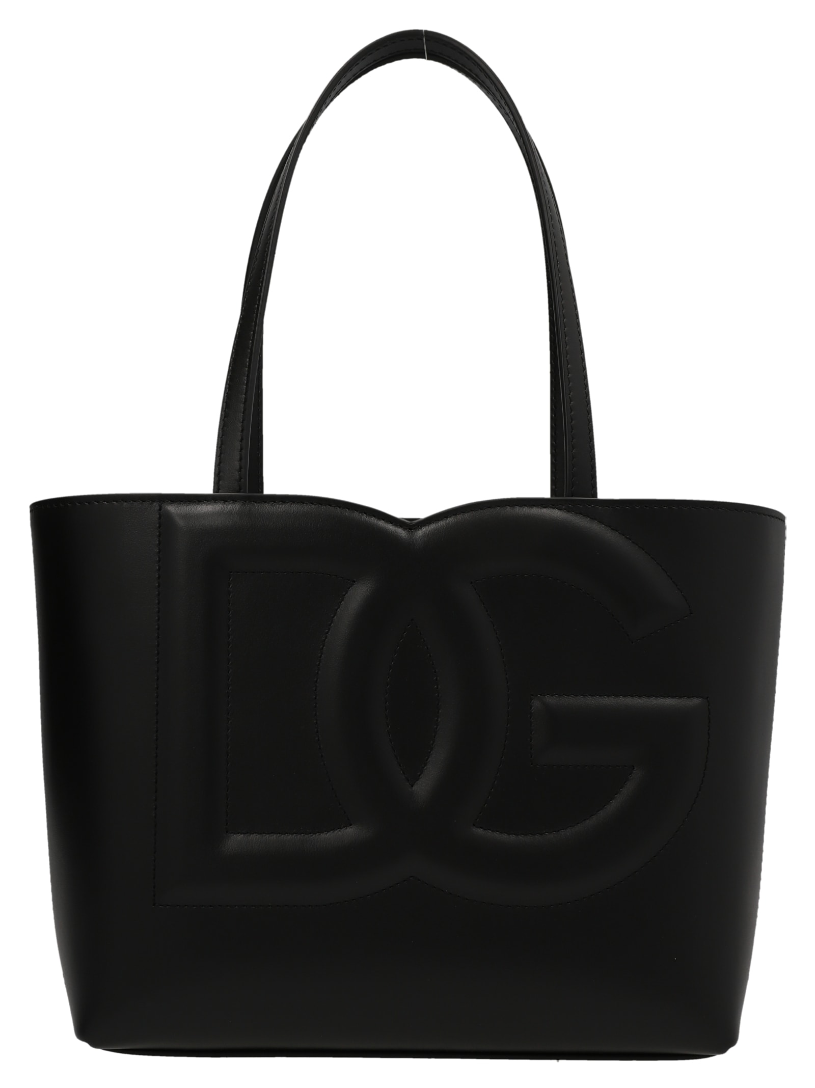 Dolce & Gabbana Small Logo Shopping Bag In Black