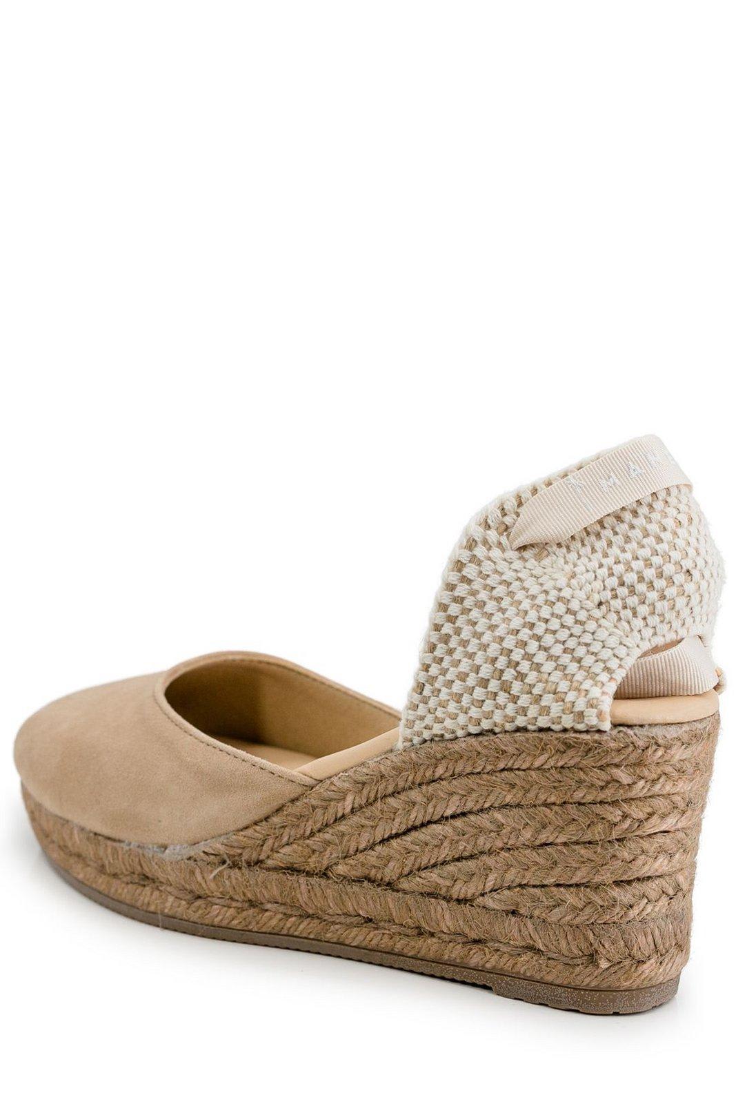 Manebi Hamptons Ankle Strap Wedge Espadrilles In Dove Grey