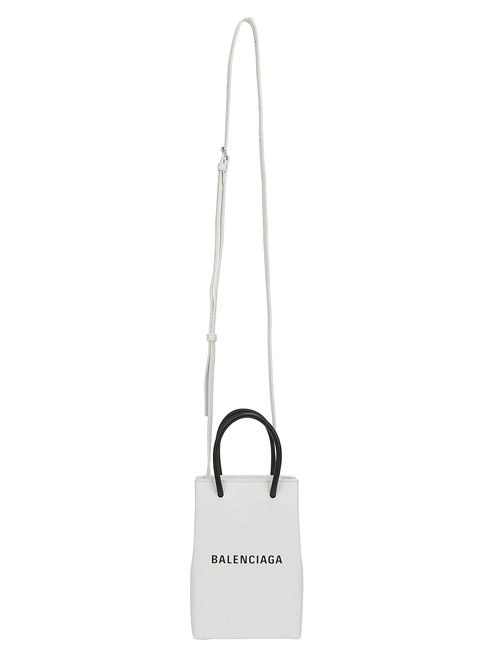 Balenciaga Shopping Phone Holder Croceffect Leather Bag  Womens  Black   Street style bags Balenciaga shopping bag Modest outfits