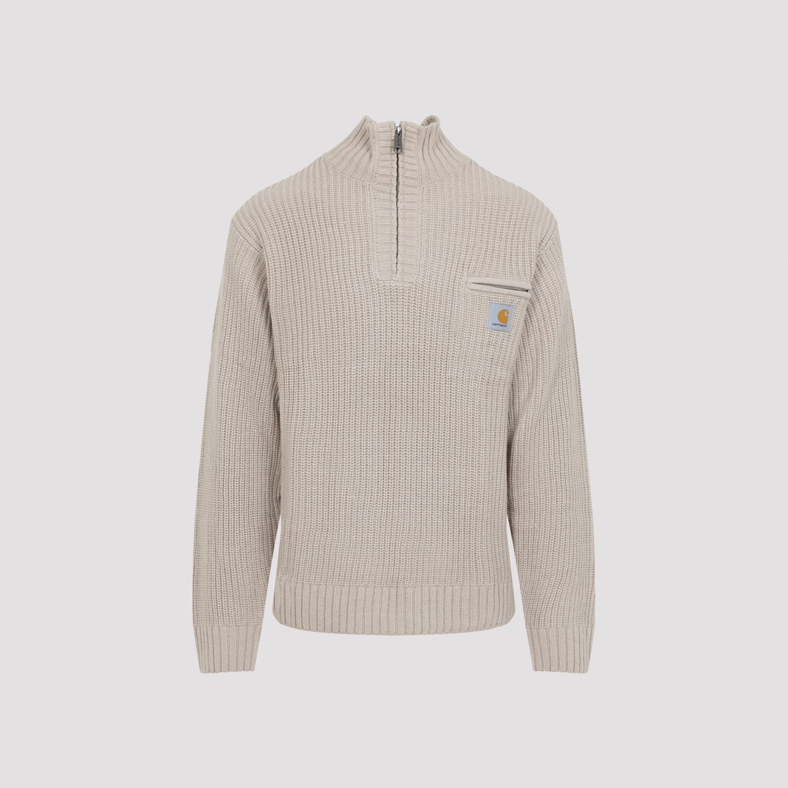 Carhartt Fleur De Sel Grey Detroit Half Zip Sweater In Multi