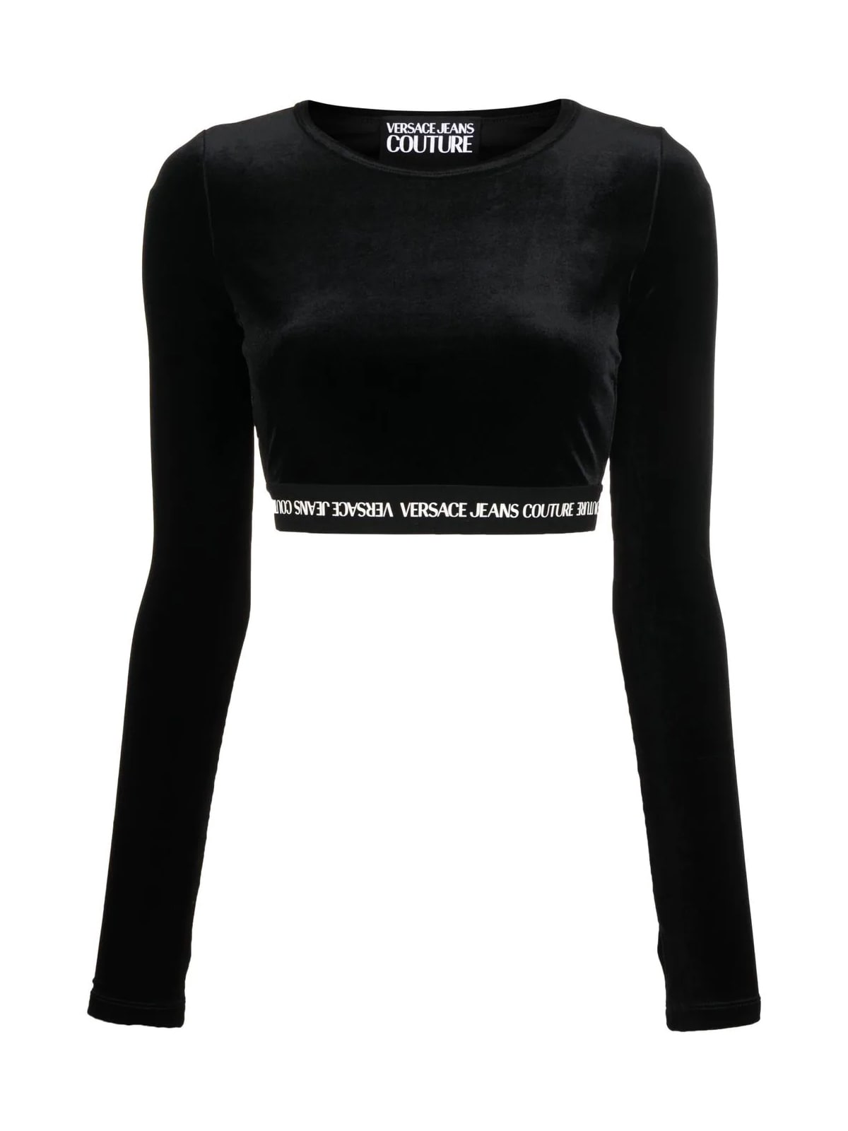 Versace Jeans Couture Velvet Stretch Crop Top