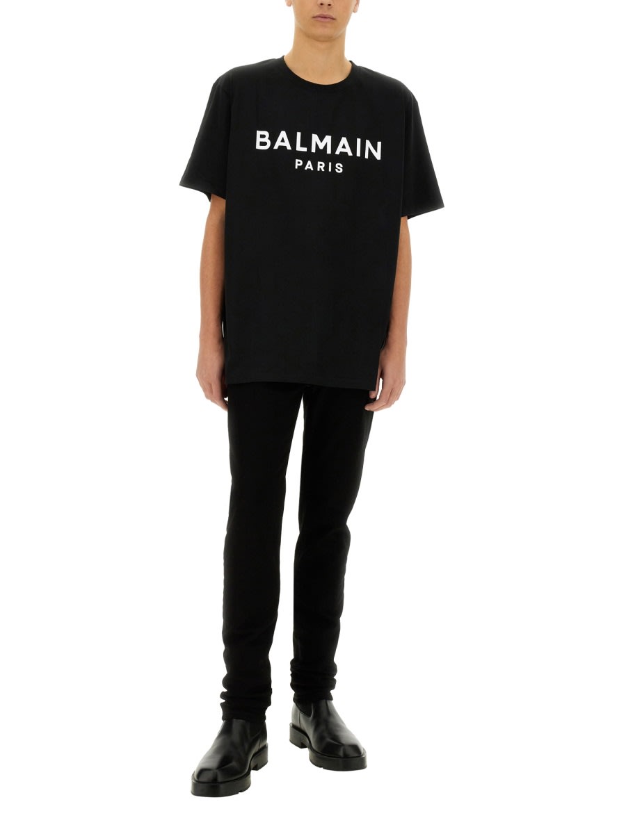 Balmain Vintage Crystal-embellished T-shirt In Black