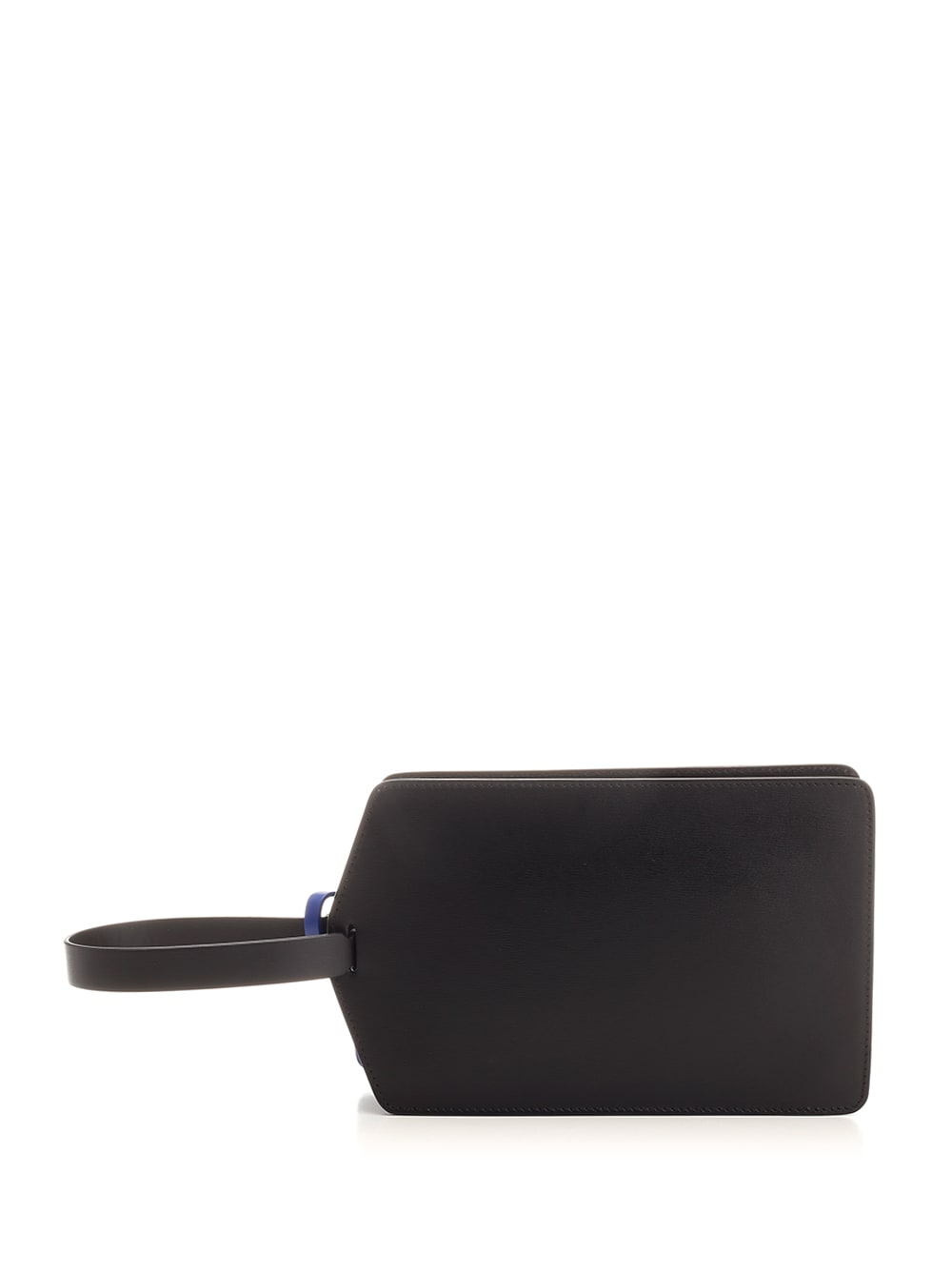 Off-white Zip Tie Medium Leather Clutch In Black