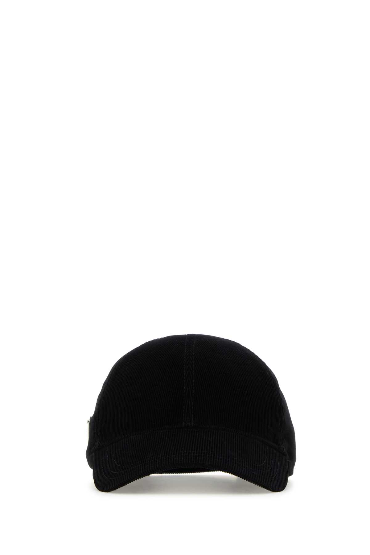 Prada Black Corduroy Baseball Cap