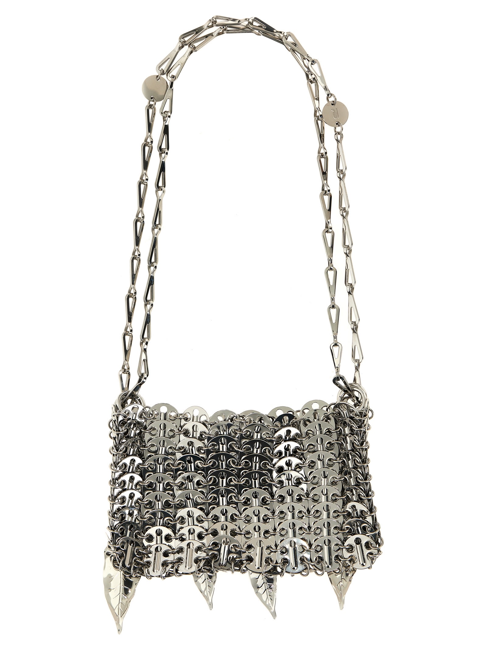 Silver Nano Bag Metalic Leaves Shoulder Bag