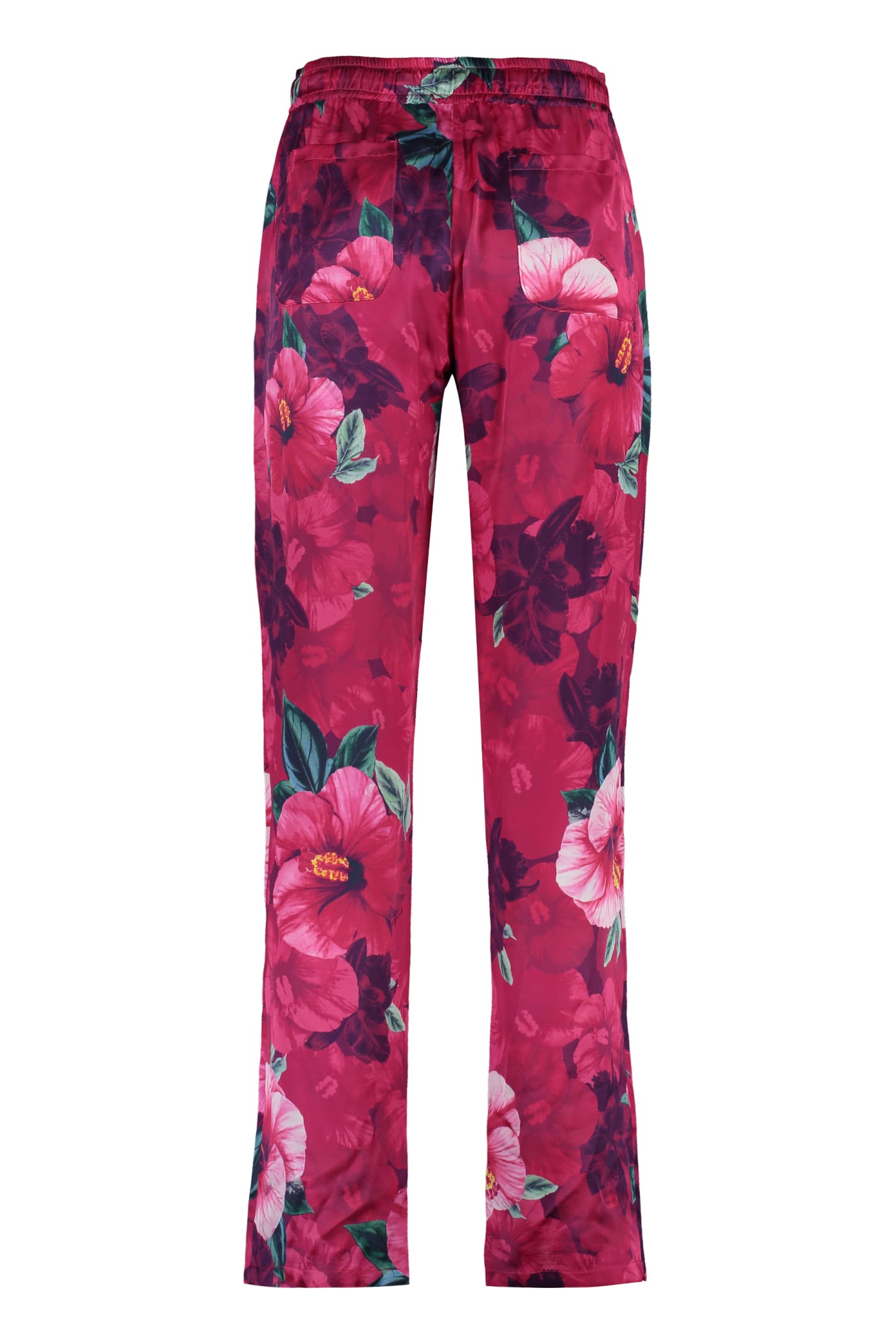 Shop Pinko Phebe Printed Trousers In Fuchsia