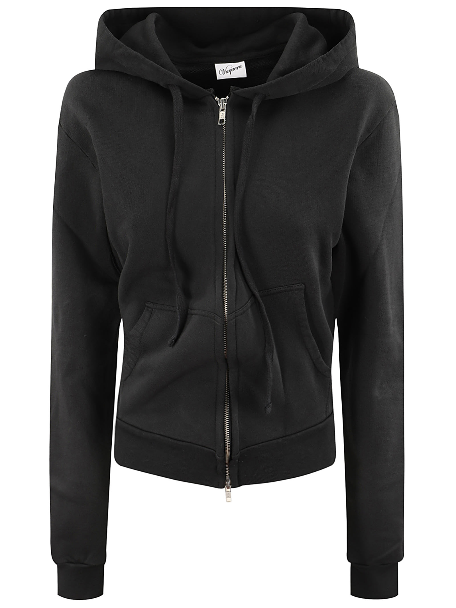 Shop Vaquera Women Twisted Rose Hoodie Woven In Faded Black