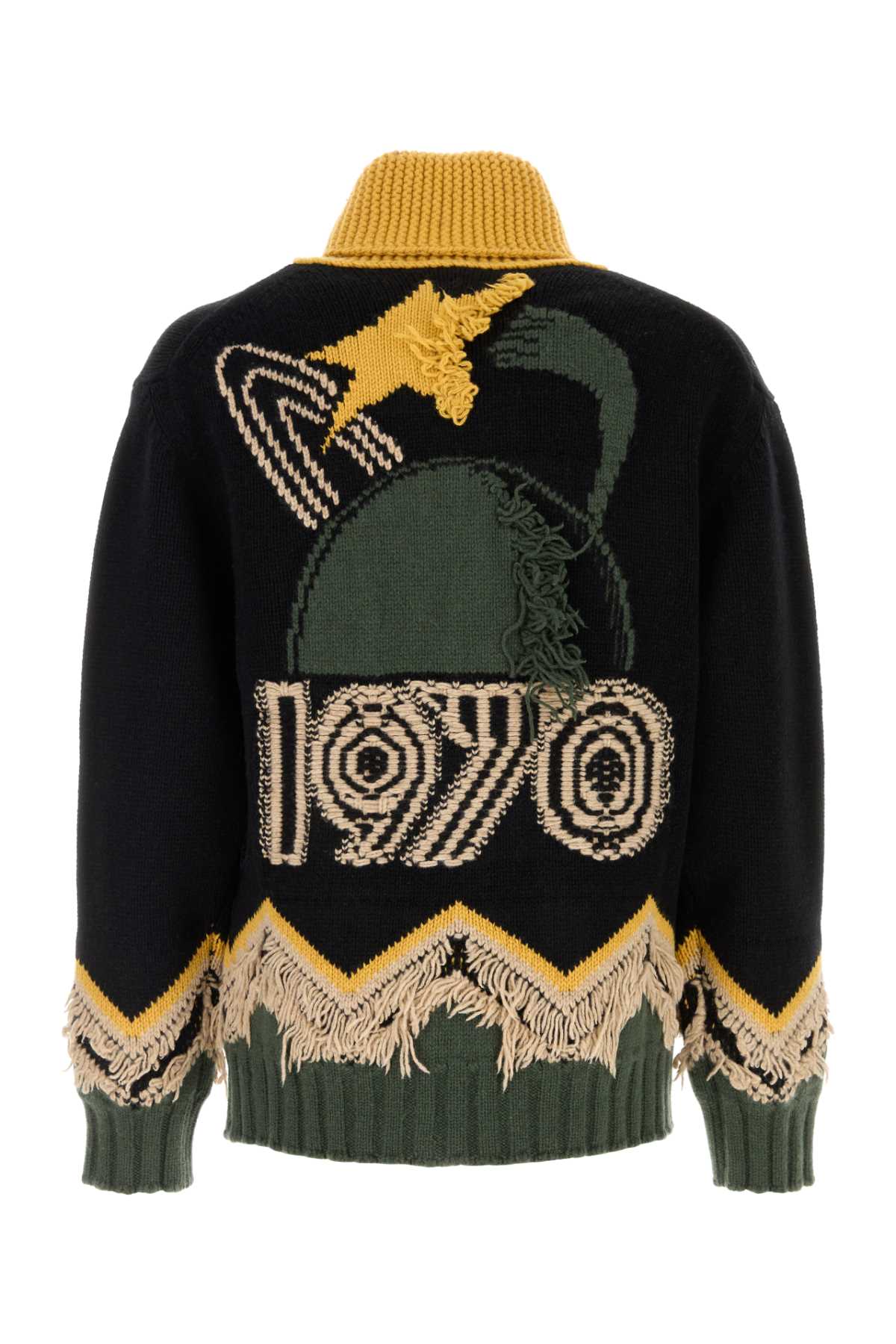 Shop Kenzo Black Wool Cardigan In Noir