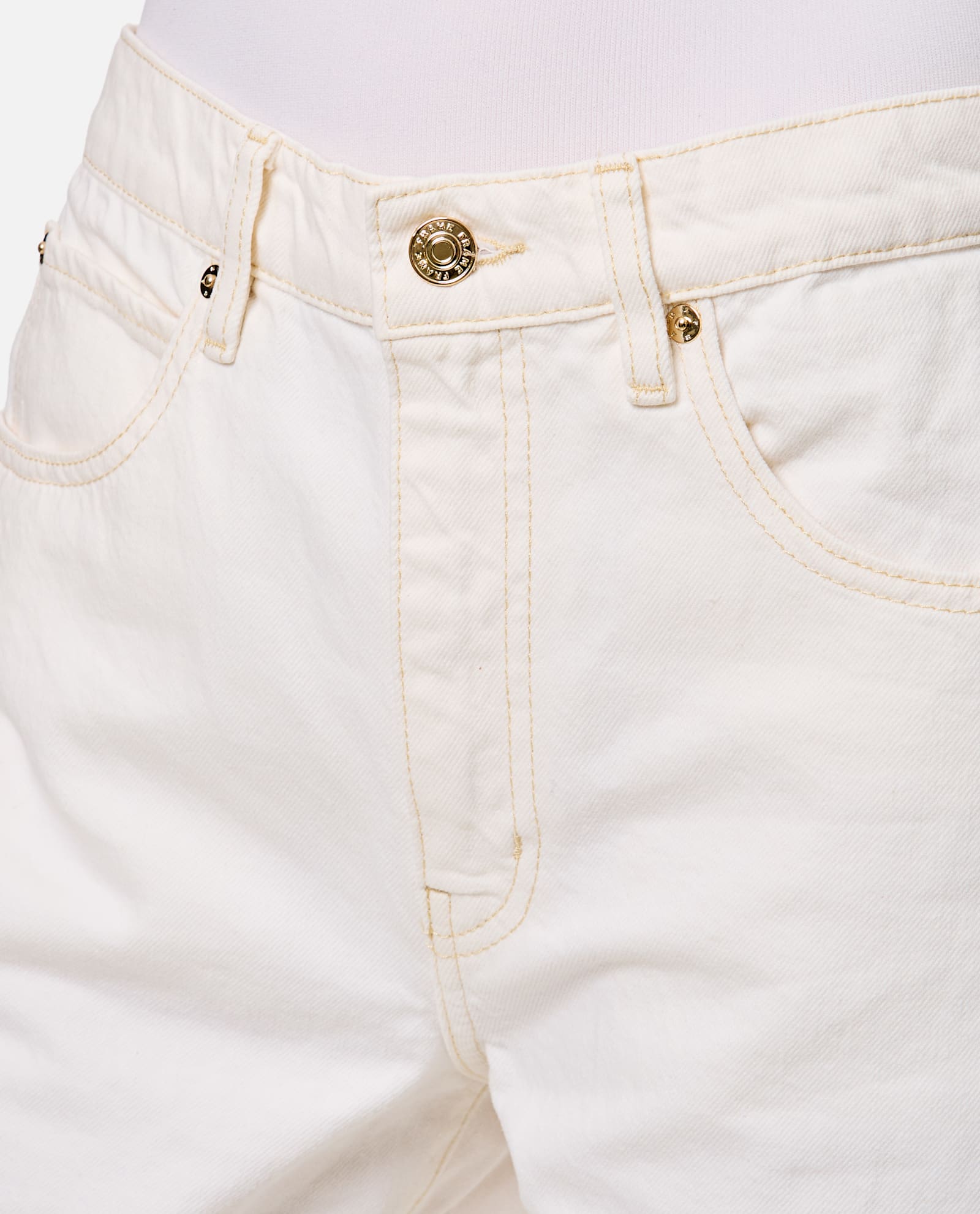 Frame High-waisted Barrel Jeans For In White