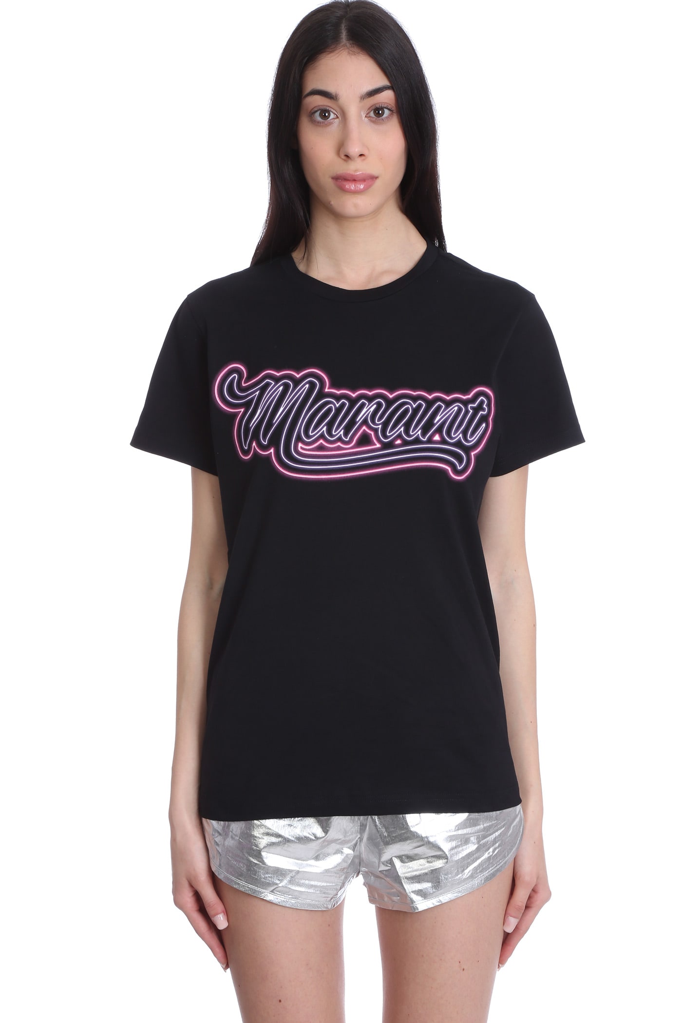 Isabel Marant Cottons ZAOF T-SHIRT IN BLACK COTTON