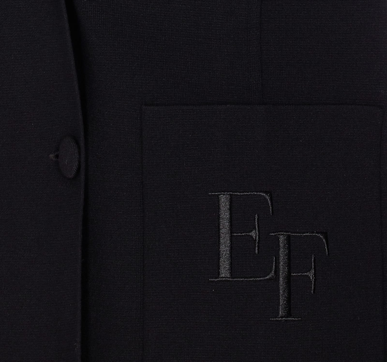Elisabetta Franchi Double-breasted Knit Jacket With Embroidery Clothing In Black