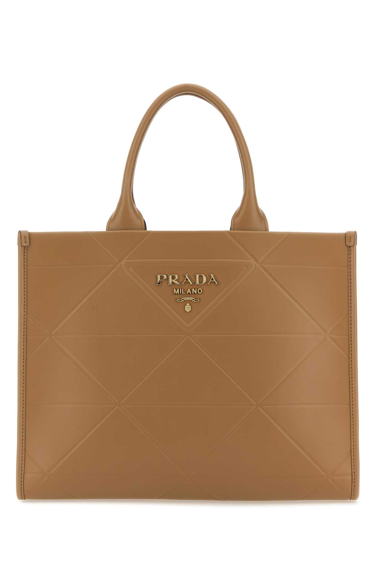 Prada Camel Leather Shopping Bag
