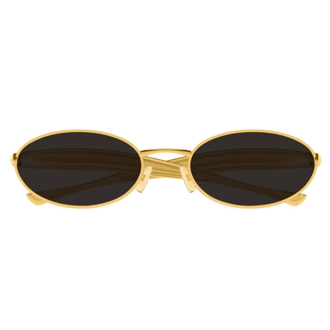 Bottega Veneta Bv1386s Sardine Linea Signature Icons 001 Gold Grey Sunglasses In Black