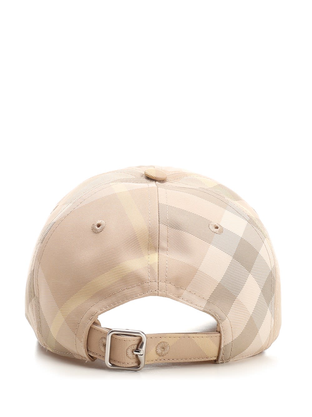 Shop Burberry Check Baseball Hat In Beige