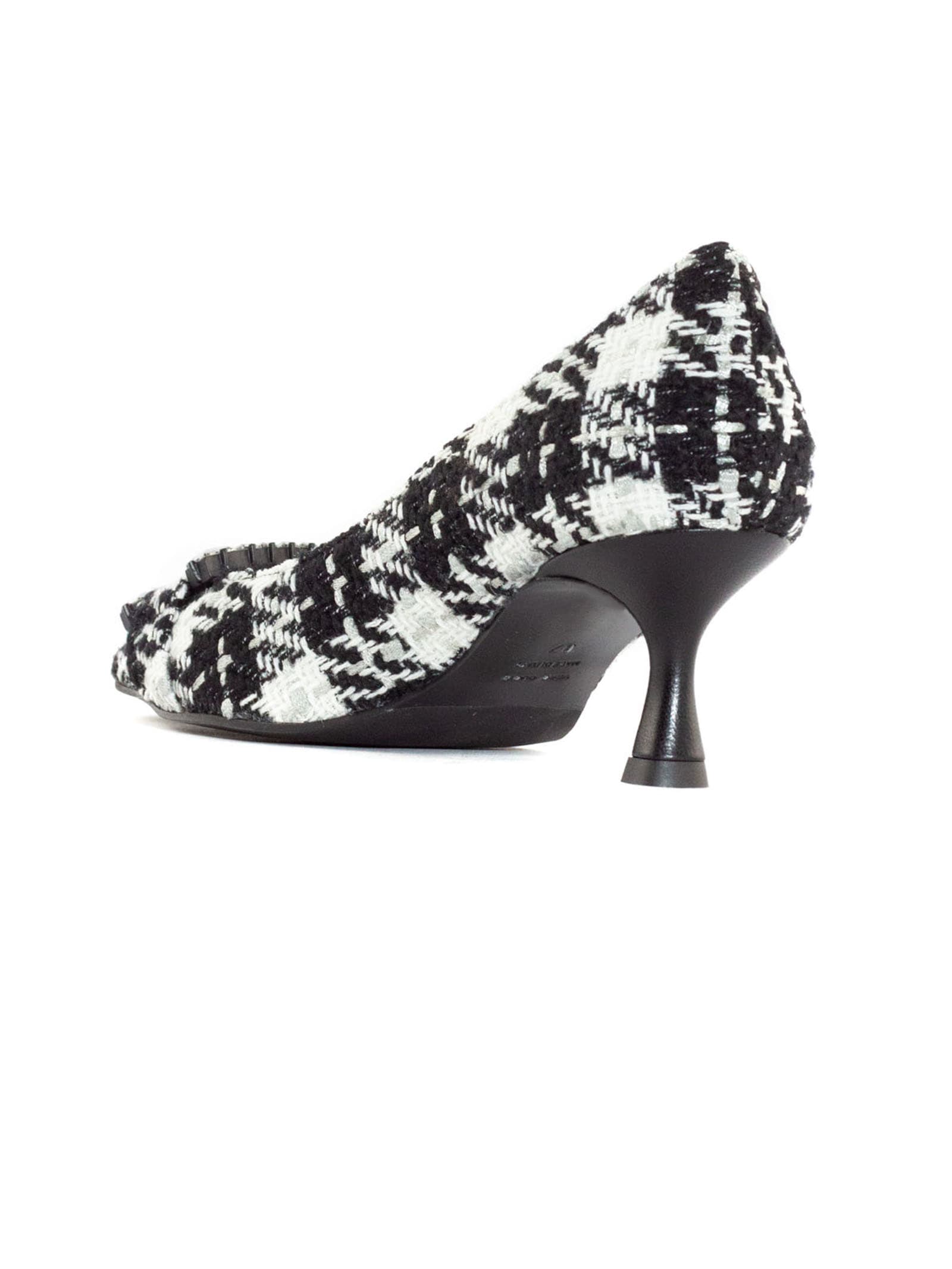 Shop Roberto Festa White And Black Bouclè Only Pumps