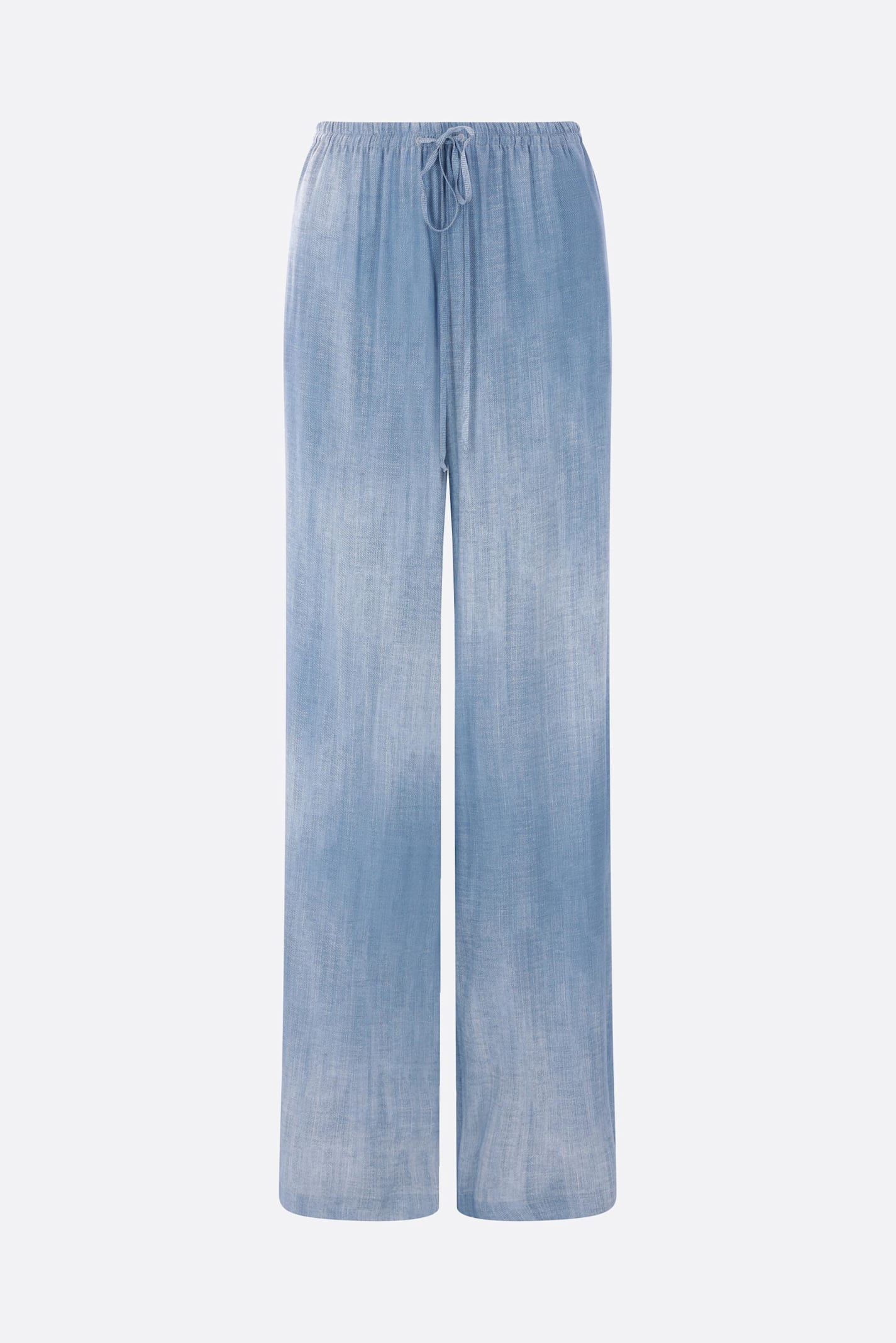 Ermanno Scervino Denim Print Crepe Trousers