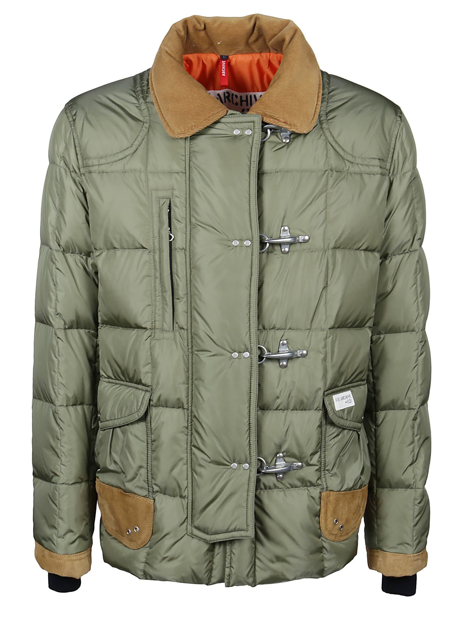 Fay logo-patch hooded jacket - Green