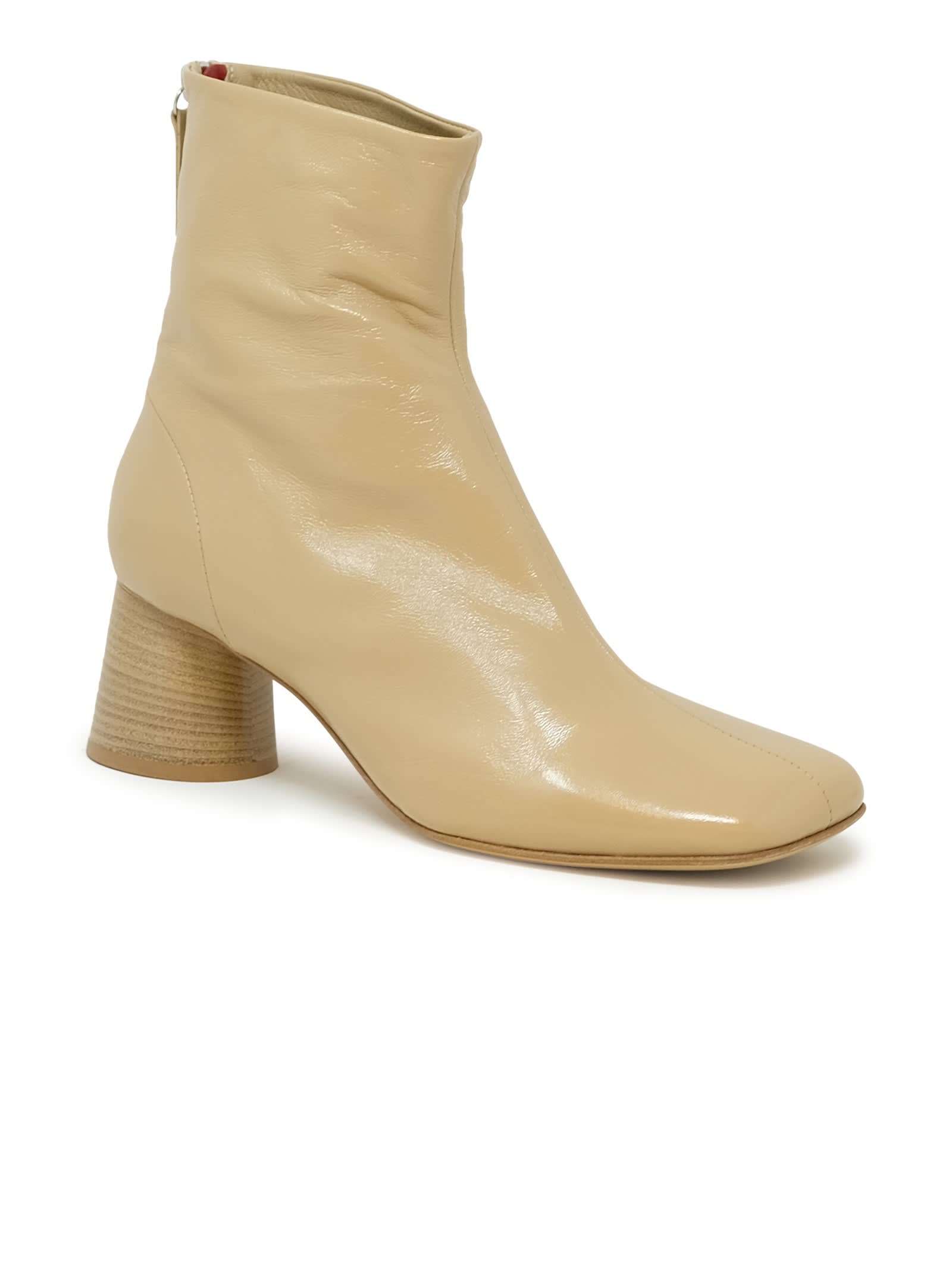 Shop Halmanera Leather Glaze Ankle Boots In Desert