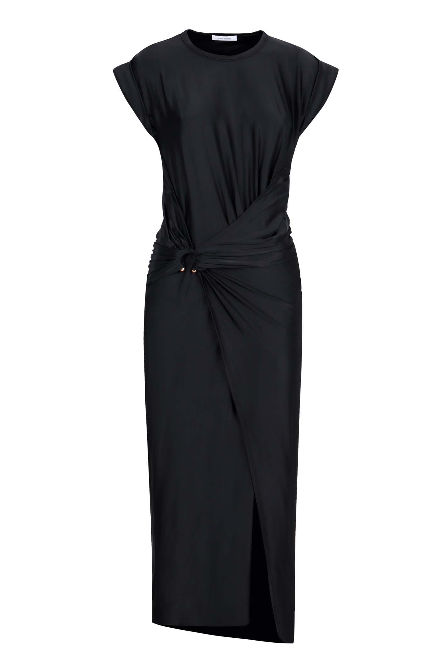 Shop Rabanne Stretch Viscose Dress In Black