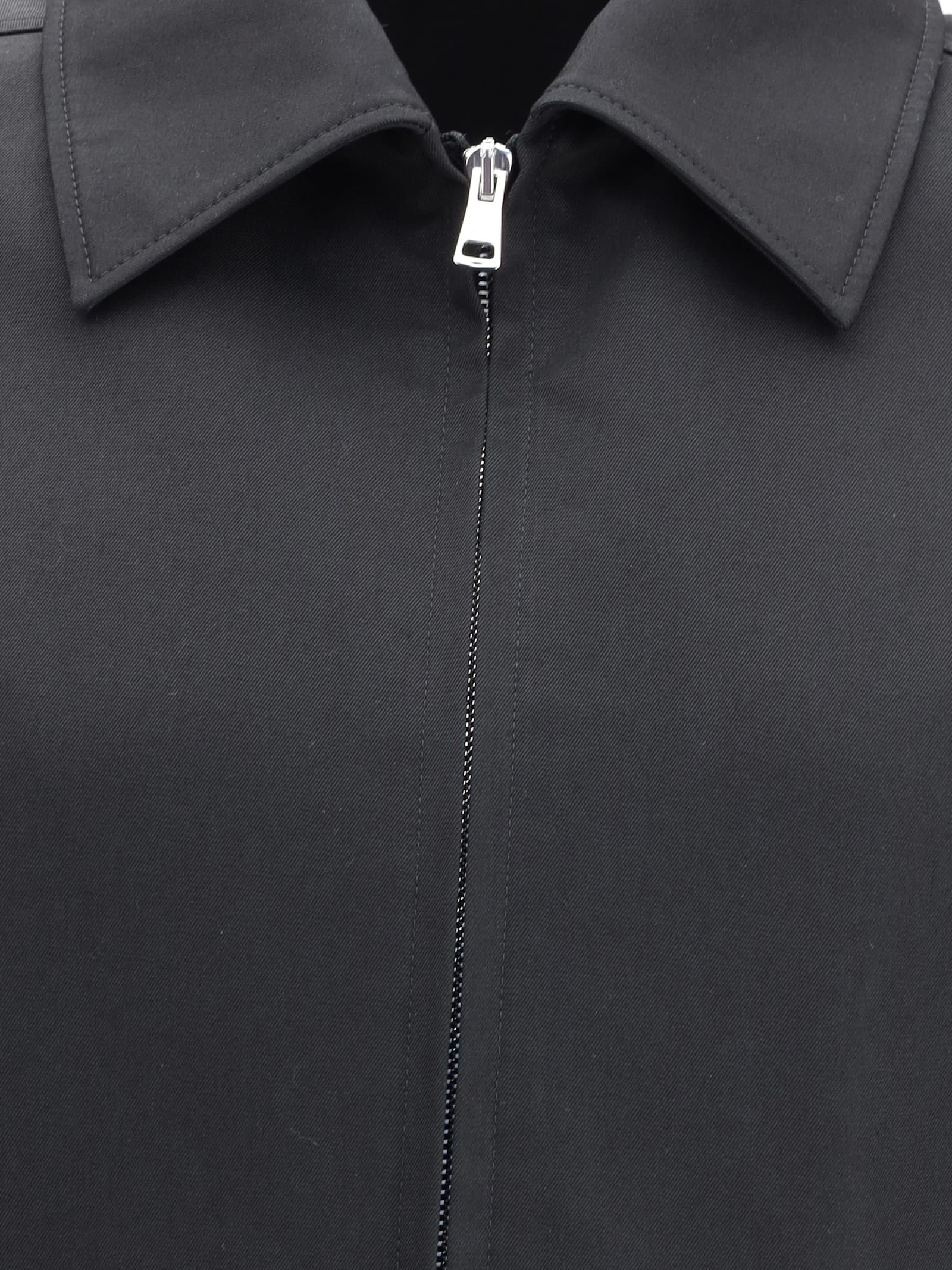 Gucci Twill Jacket With Web Detail In Black