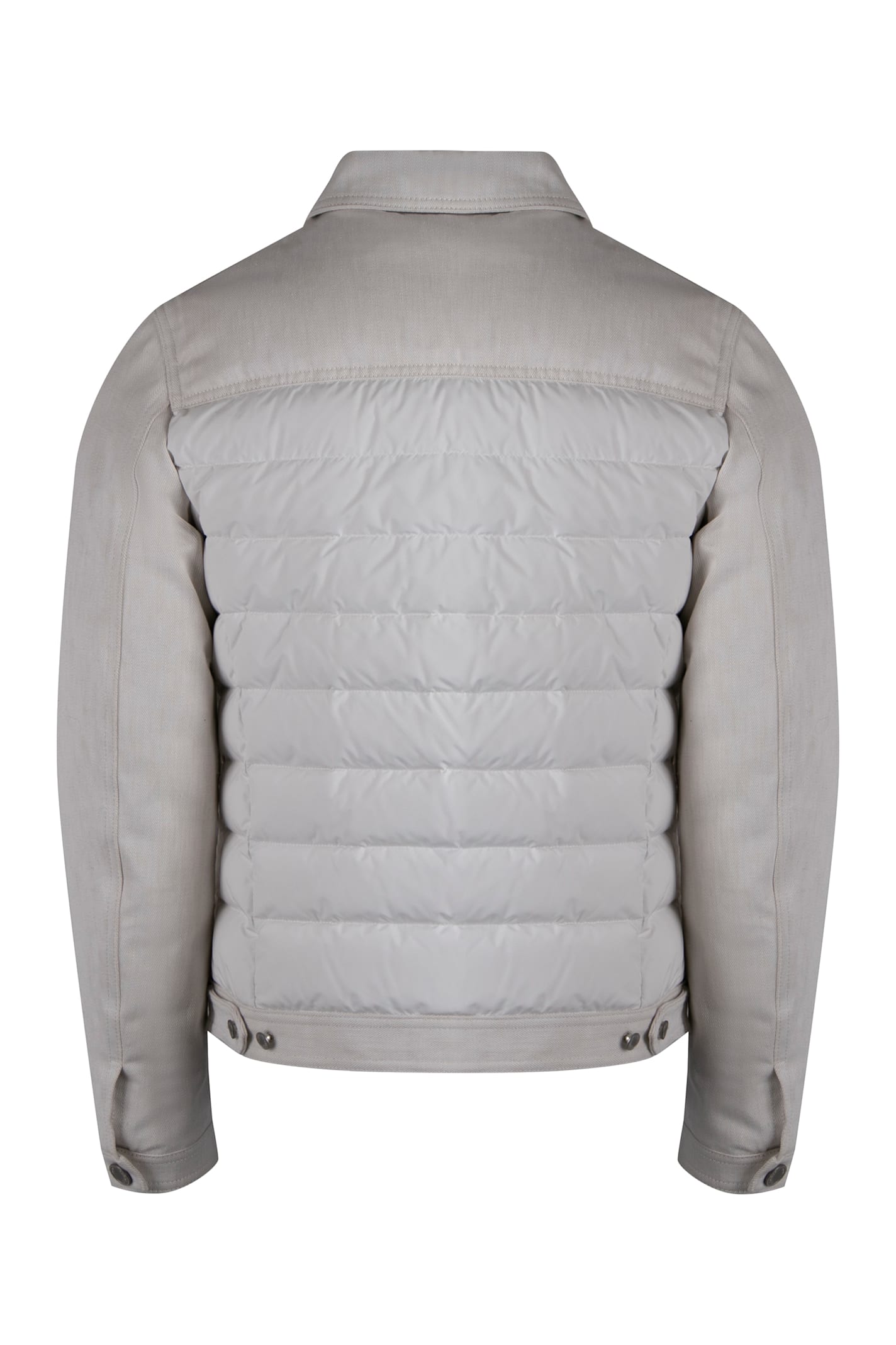 Moorer Mondor Added Denim Jacket In Ecru