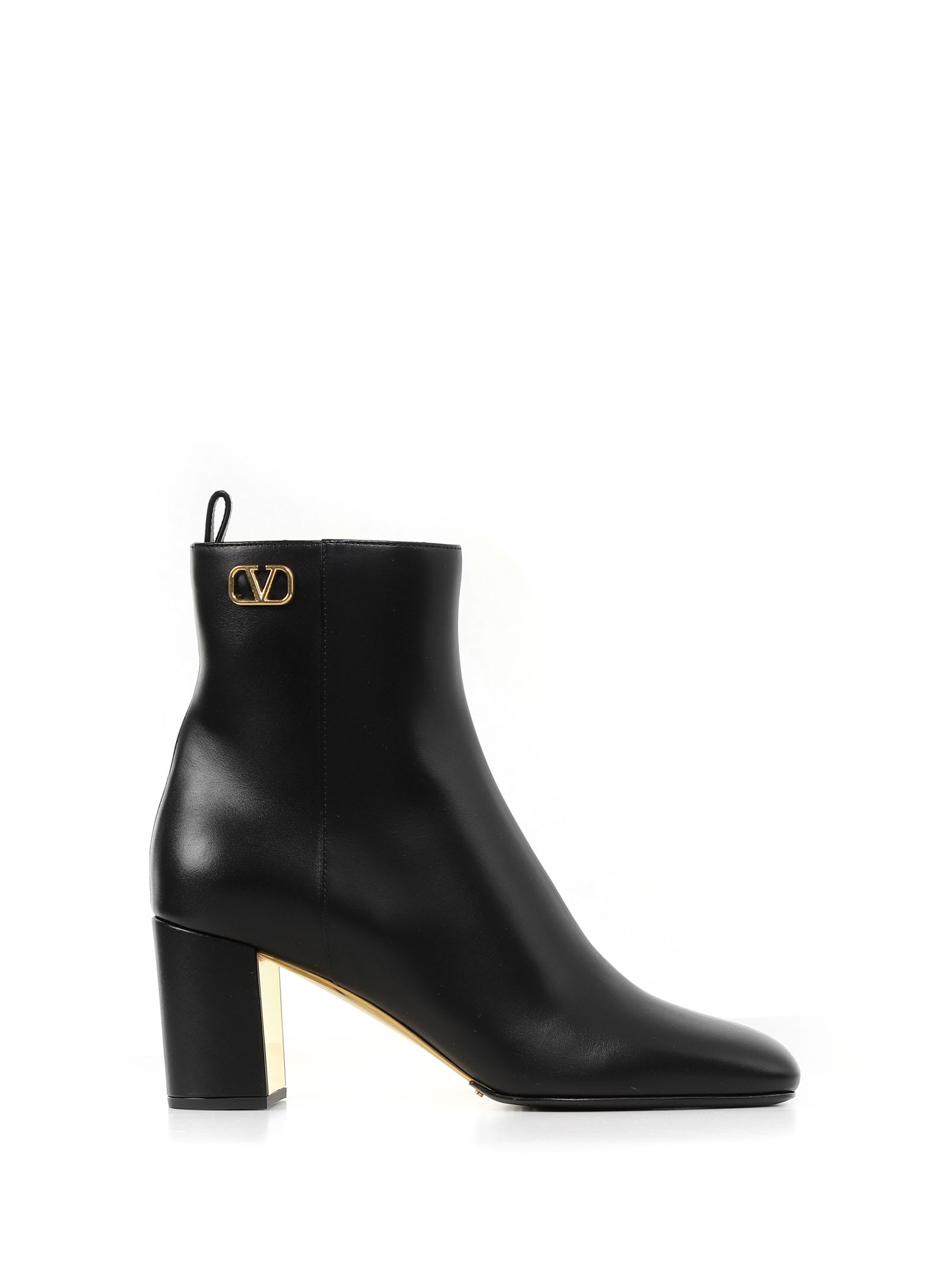 Valentino Garavani Ankle Boot With Gold Toned Side Details