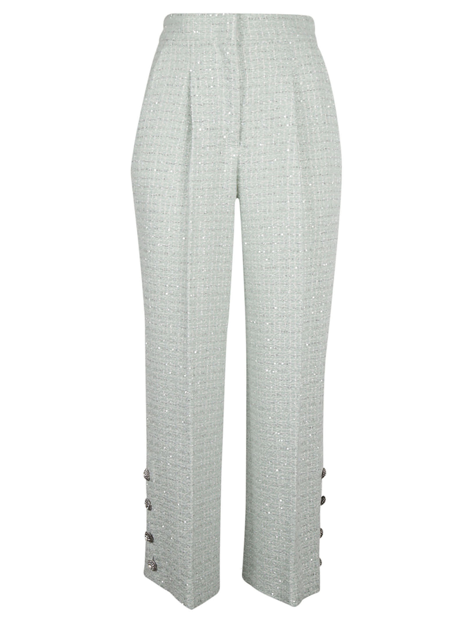 Alessandra Rich Sequin Tweed High-waisted Trousers