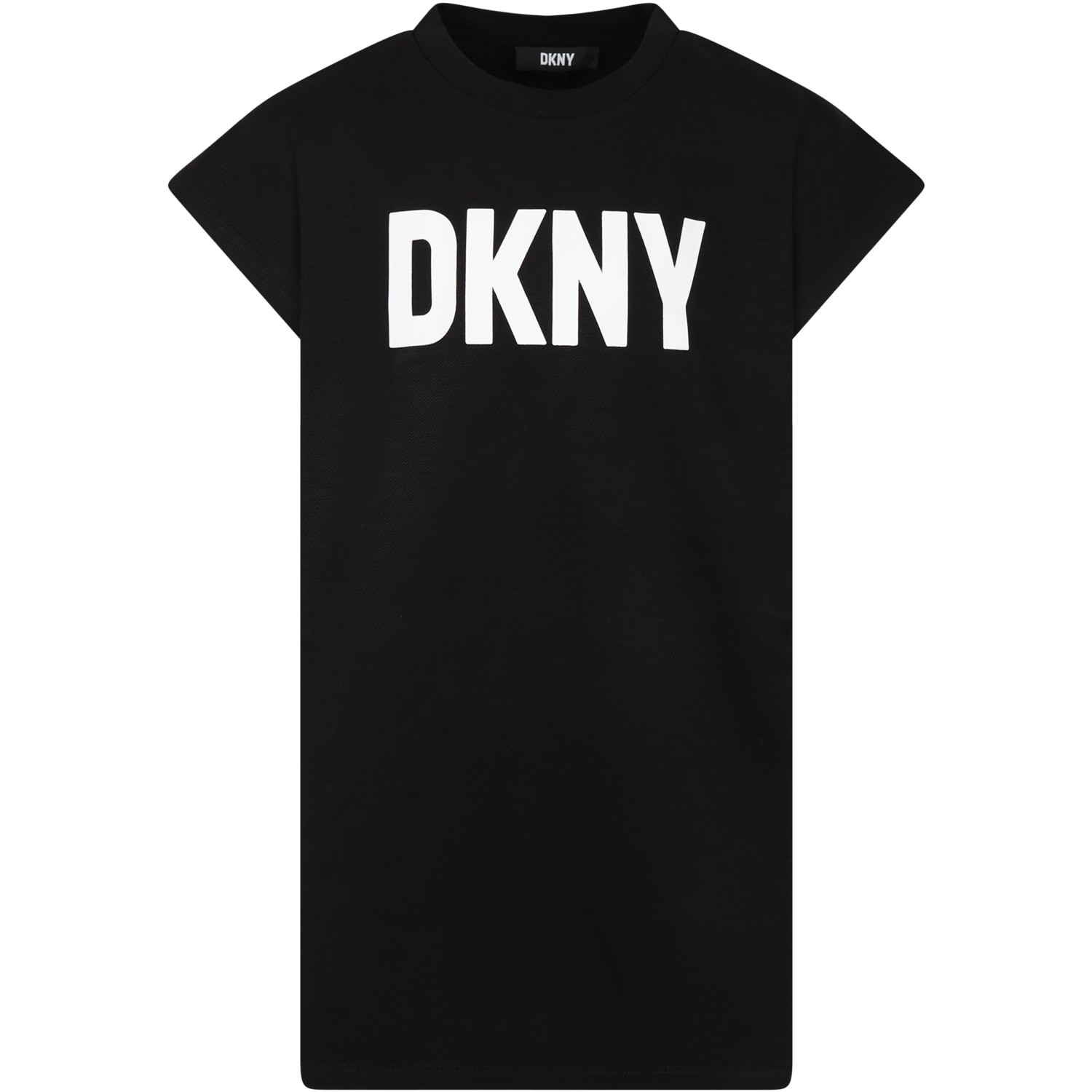 DKNY Black Dress For Girl With Logo