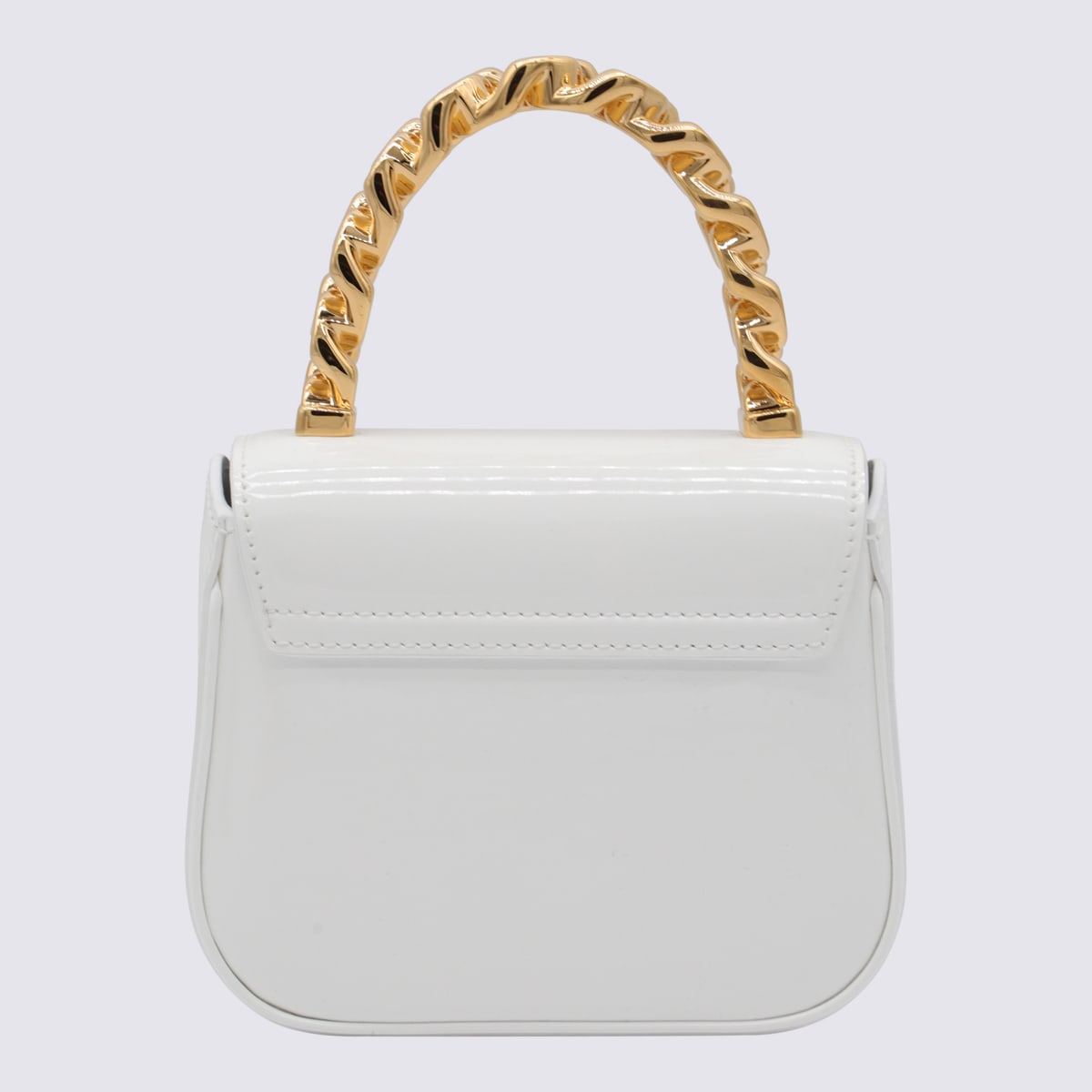 Shop Versace White La Medusa Mini Top Handle Bag