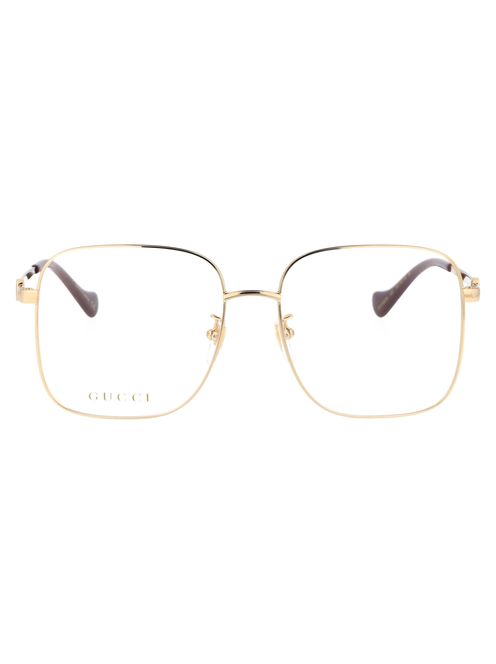 Shop Gucci Gg1092oa Glasses In 002 Gold Gold Transparent
