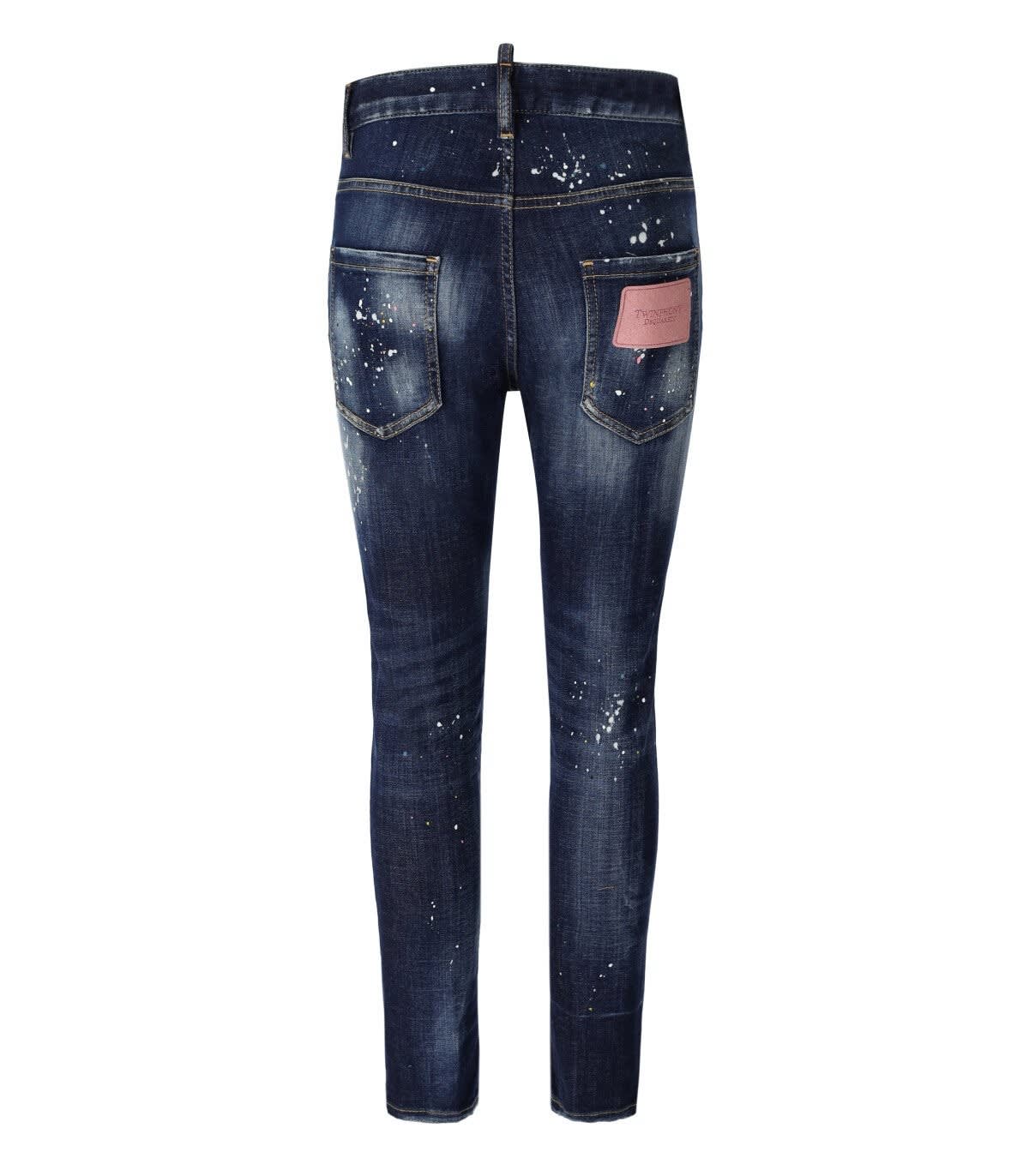 Shop Dsquared2 Cropped Jeans In Blu