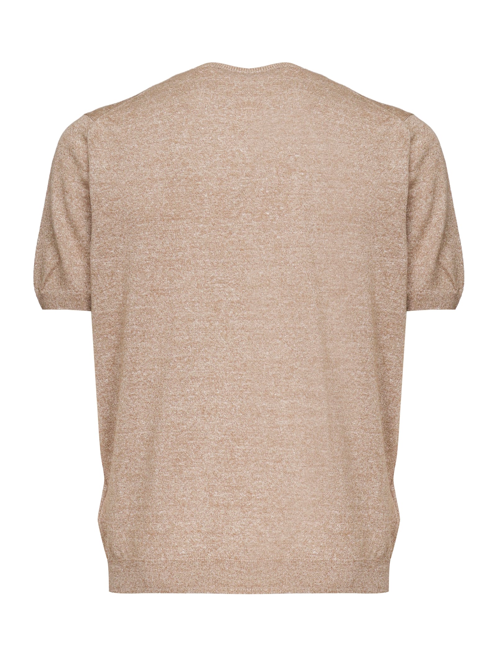 Fay Linen And Cotton T-shirt In Beige