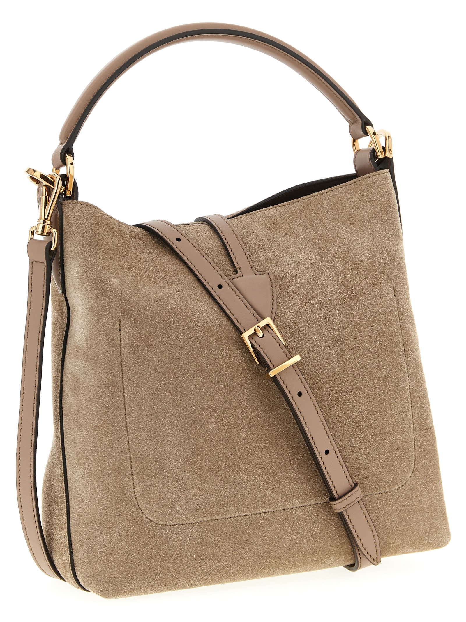 Tod's T Timeless Mini Bucket Bag In Sand