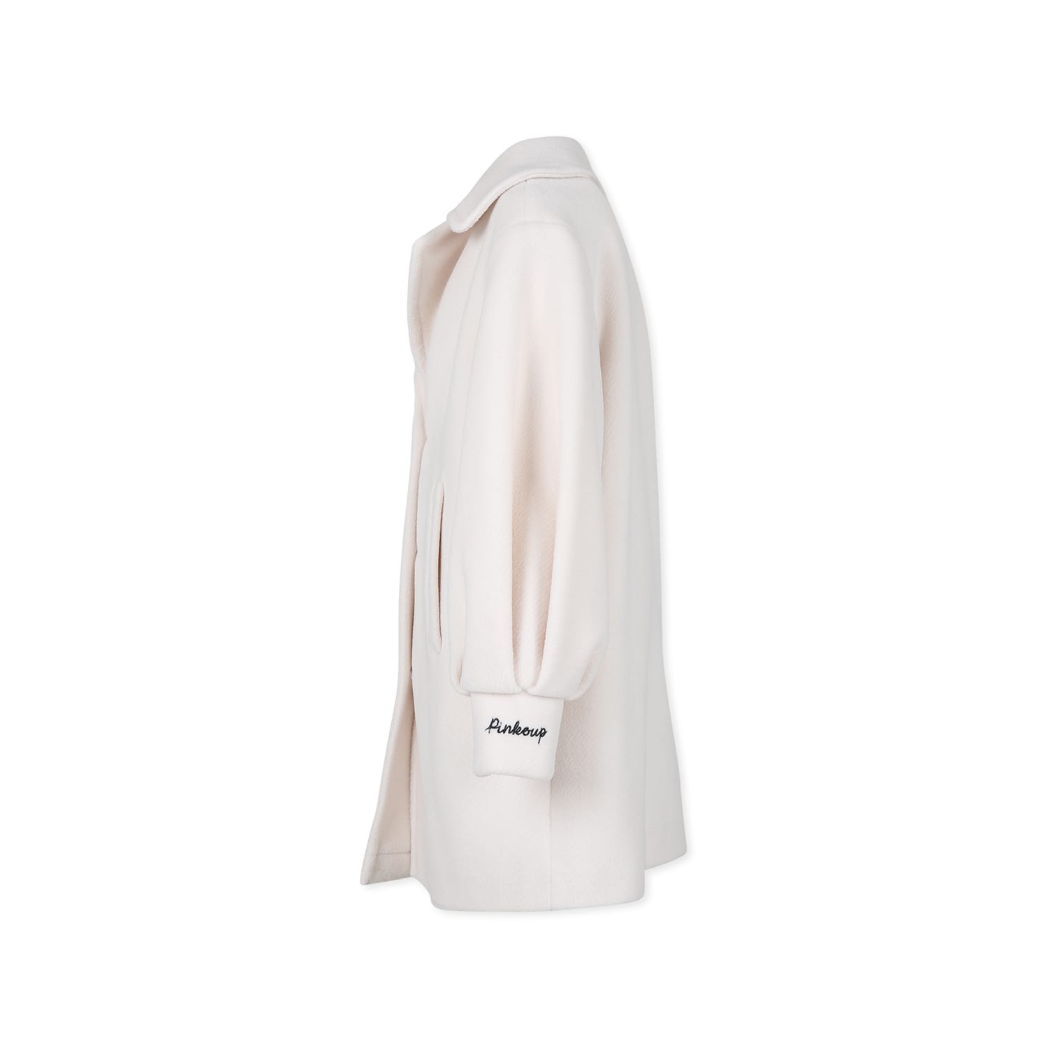 Pinko Ivory Coat For Girl With Logo In Ivory