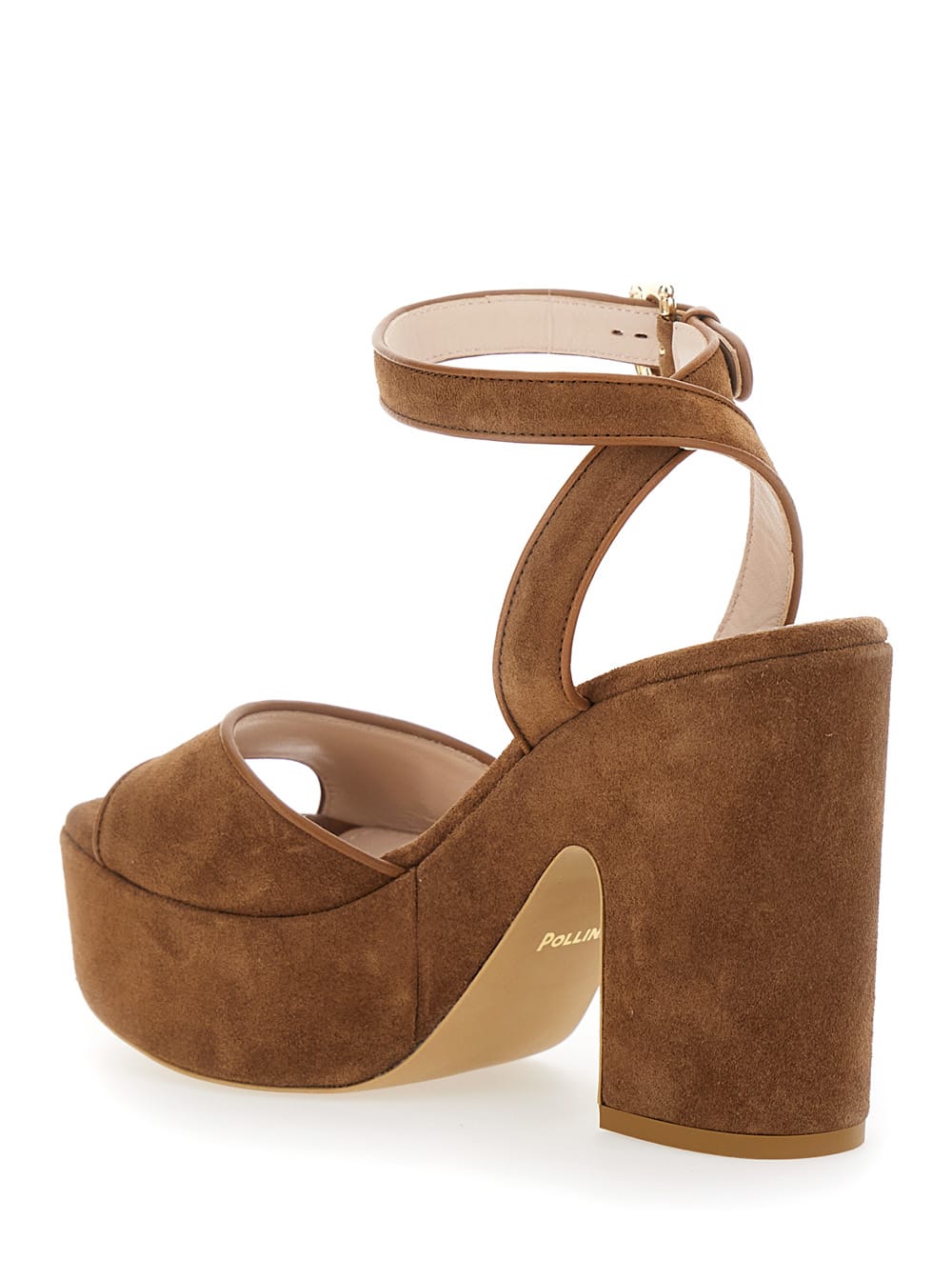 Pollini 110mm Suede Sandals In Brown