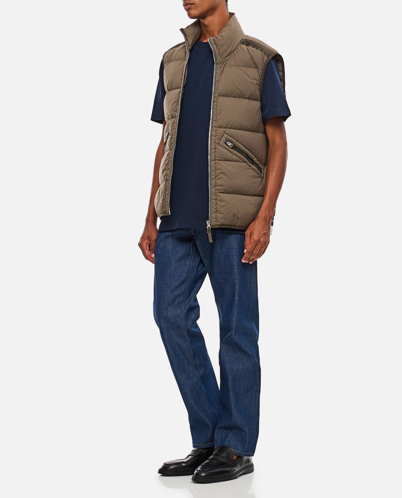 Shop Stone Island Gilet In Brown