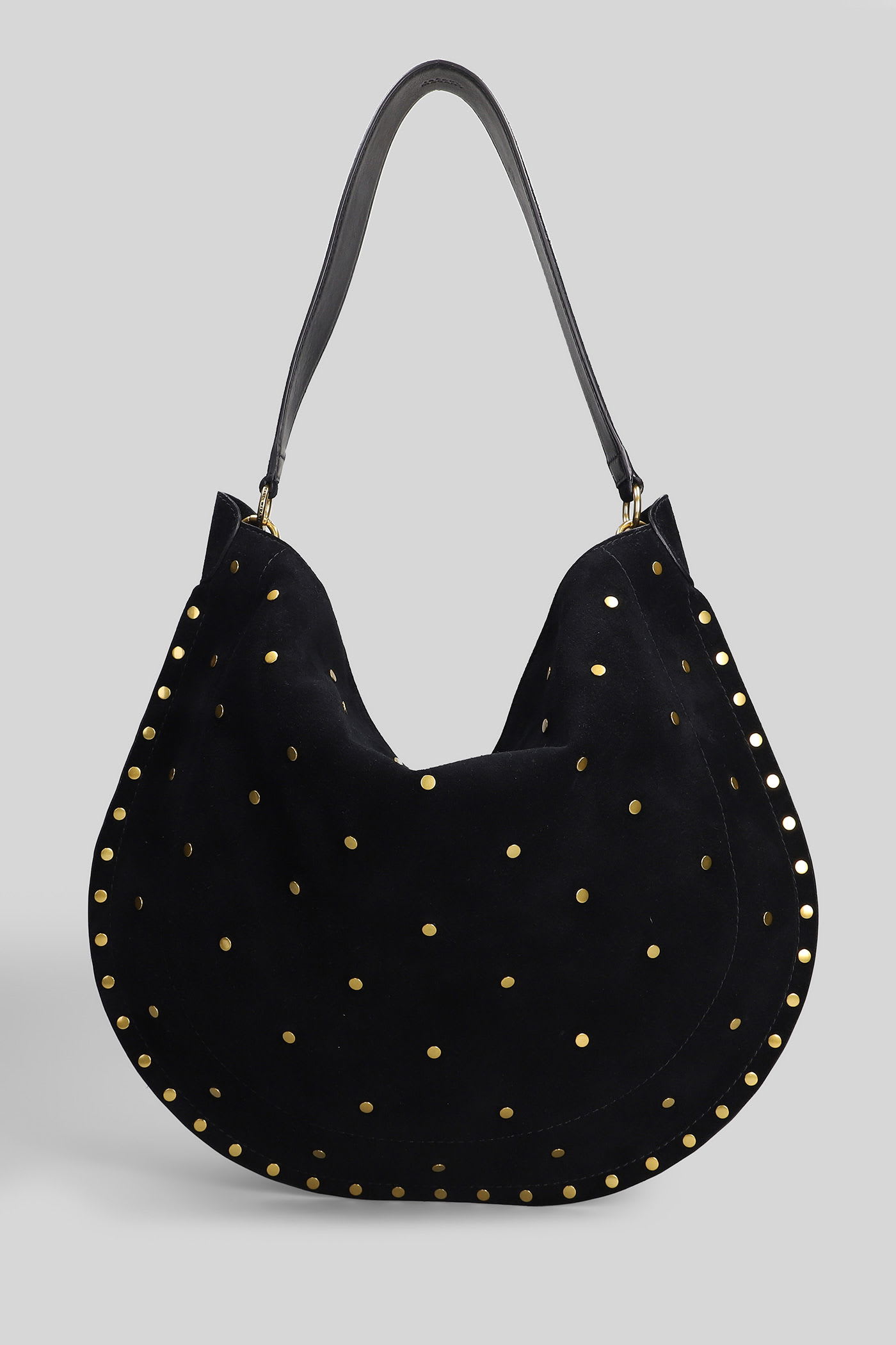 Isabel Marant Oskan Hobo Soft Shoulder Bag In Black Suede In Black