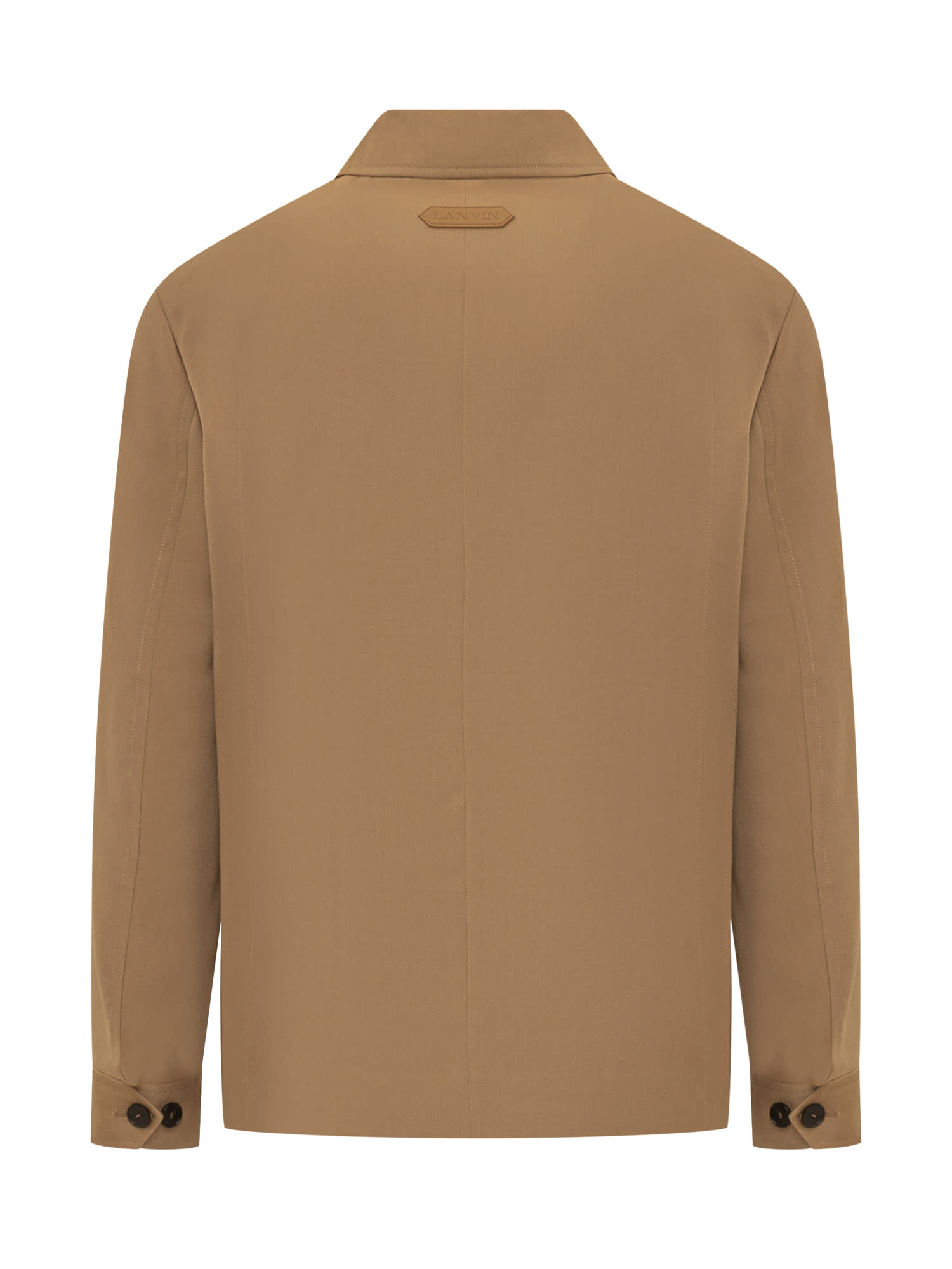 Shop Lanvin Tailored Blouson With Logo In Desert