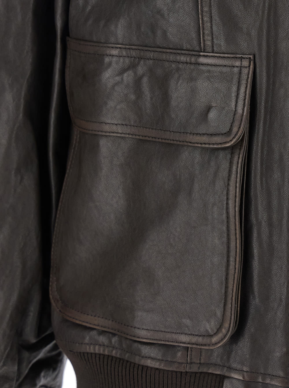 Dunst Unisex Stand Collared Leather Blouson In Black