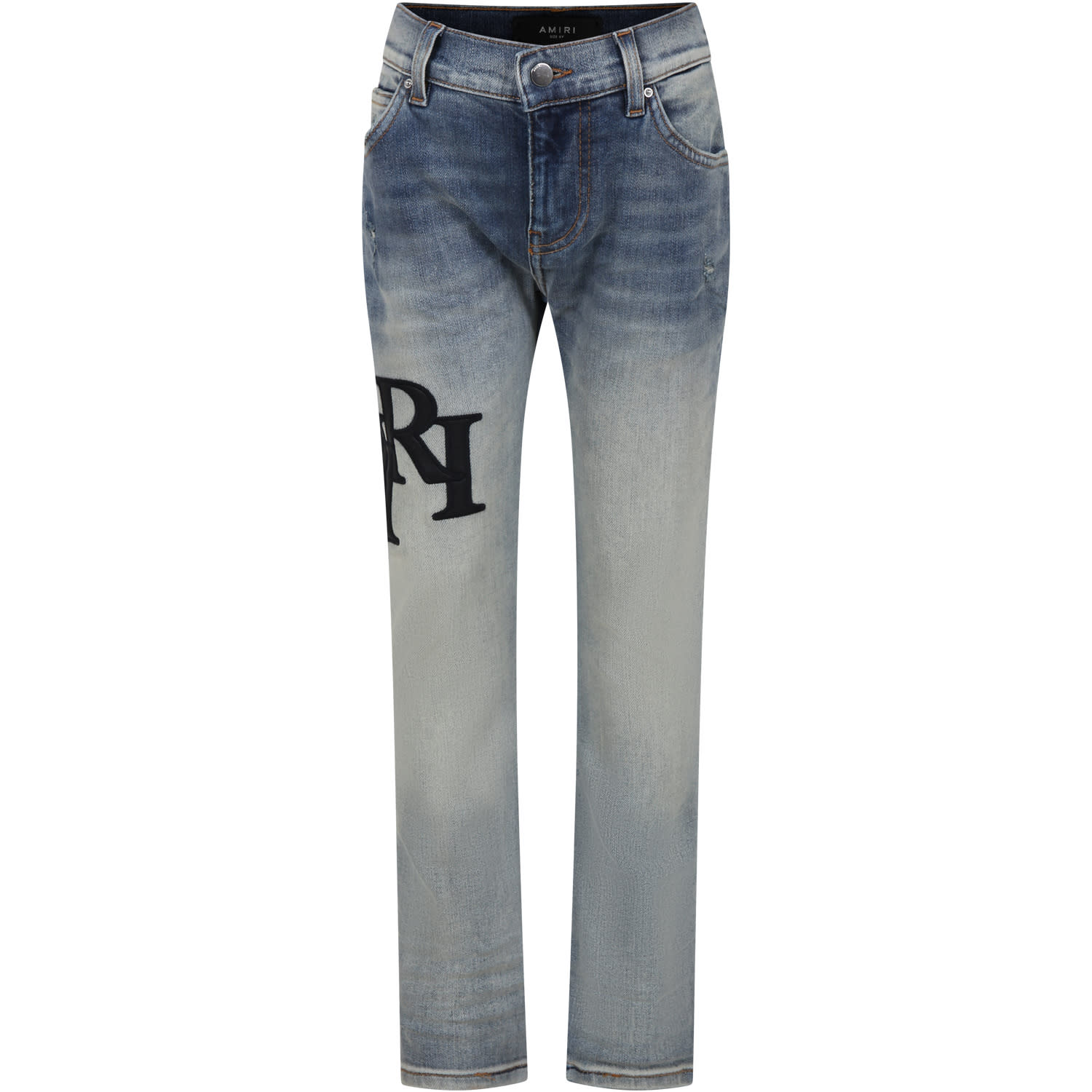 AMIRI Light Blue Jeans For Kids With Logo