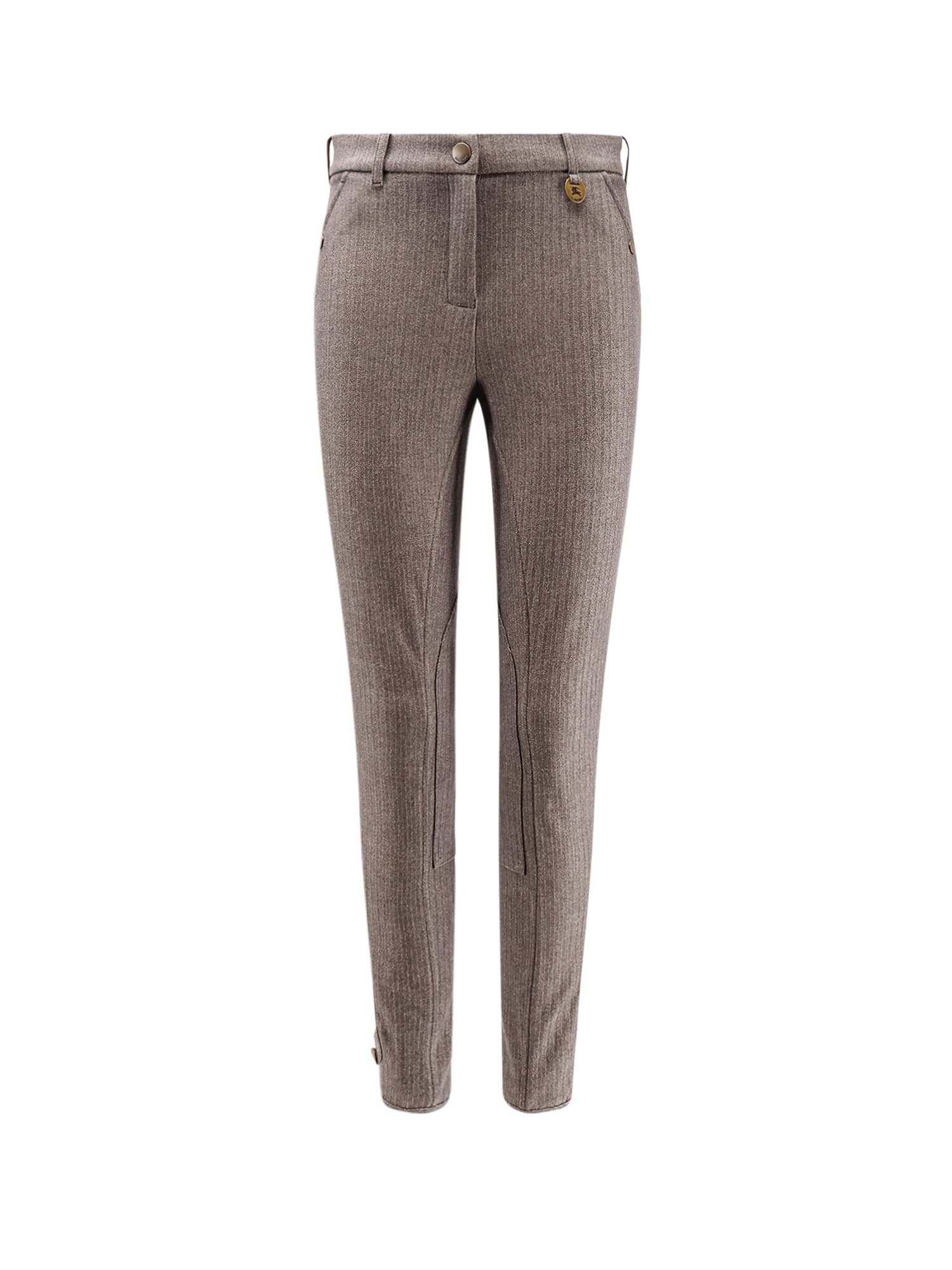 Burberry Anne Stretch Cotton Leggings In Brown