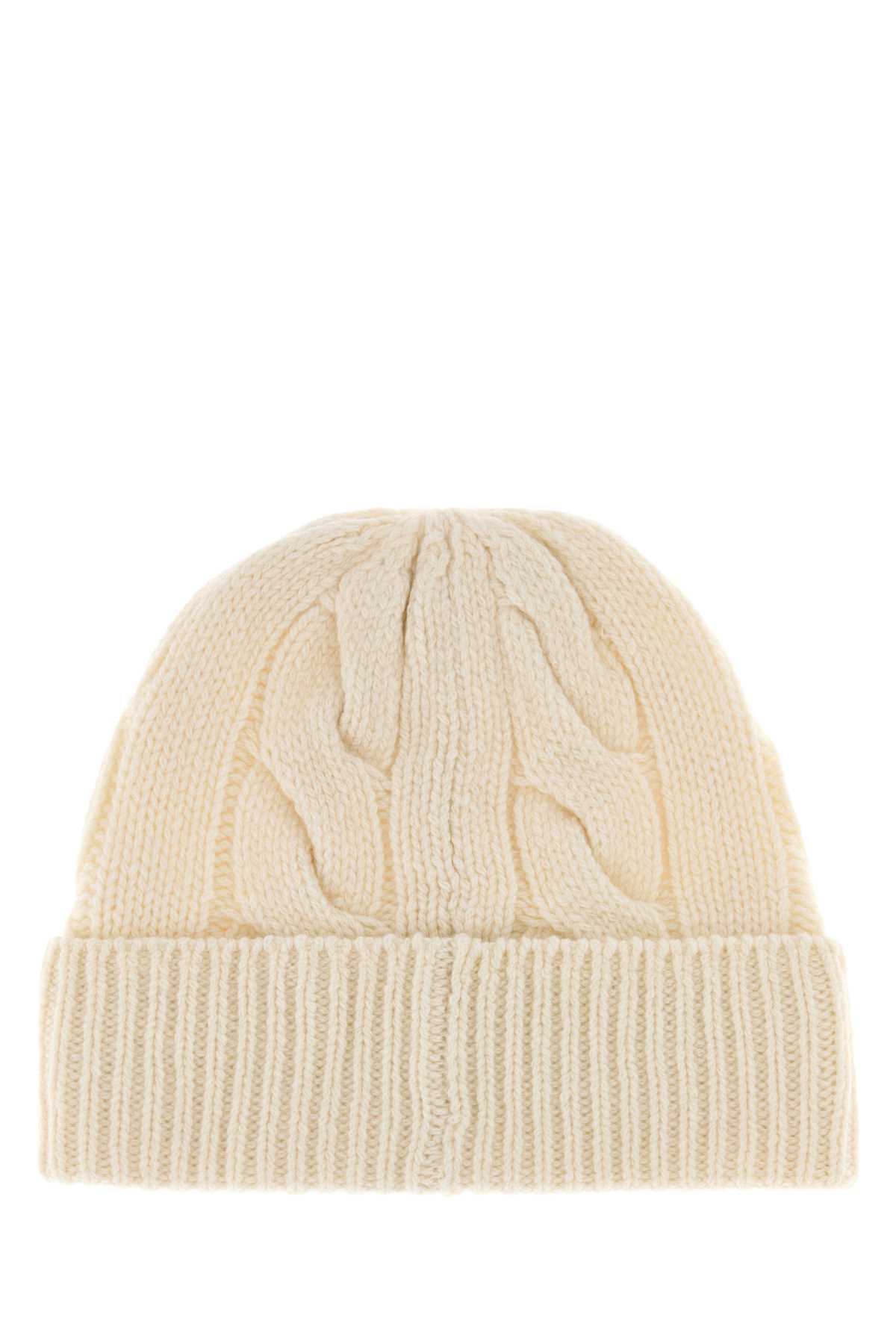 Polo Ralph Lauren Cream Polo Bear Wool Blend Beanie In Neutral