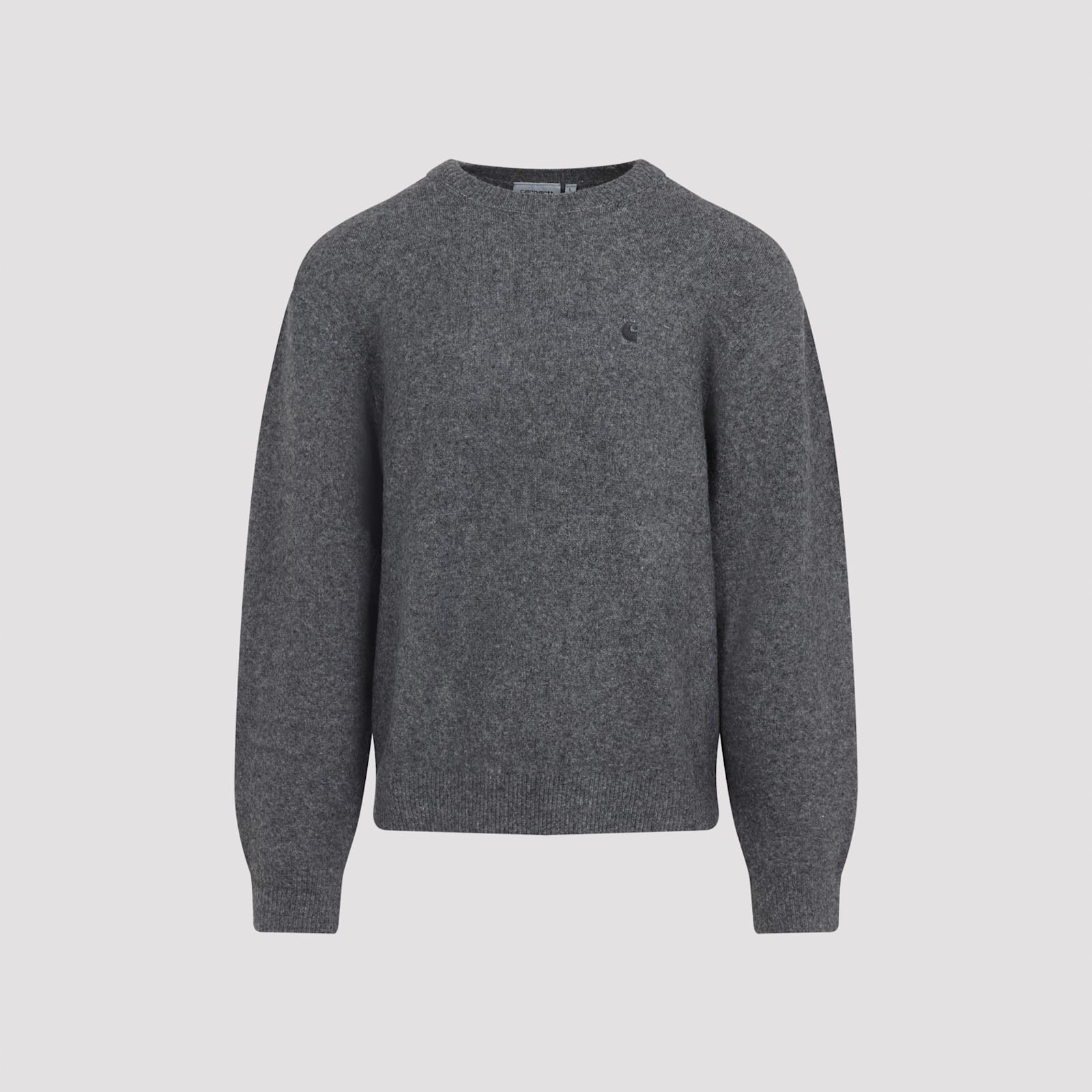 Carhartt Crew Neck Sweater With Ribbed Cuffs And Hem In Green