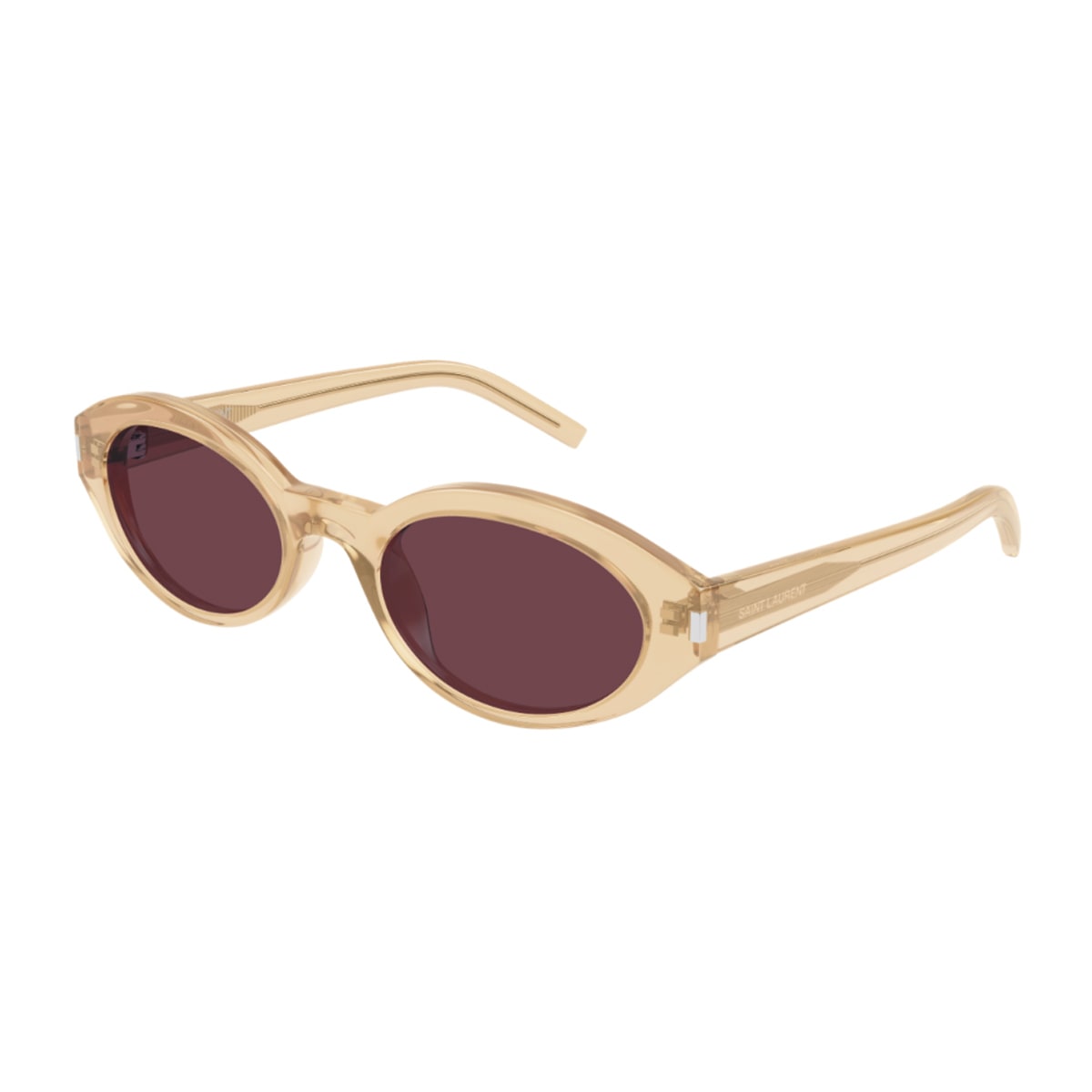 Saint Laurent Sl 567 Linea Corner Angle 007 Yellow Violet Sunglasses In Gold